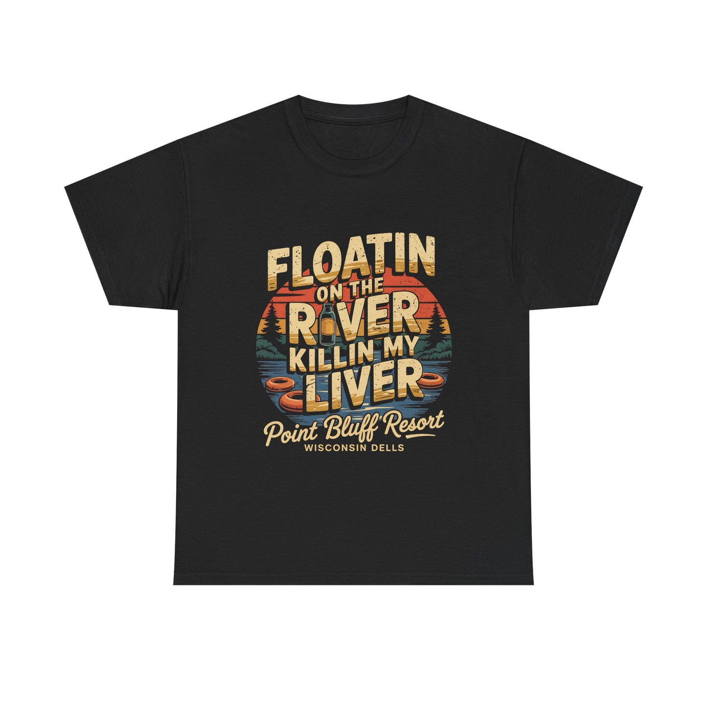 'Floatin' on the River' Unisex Heavy Cotton Tee