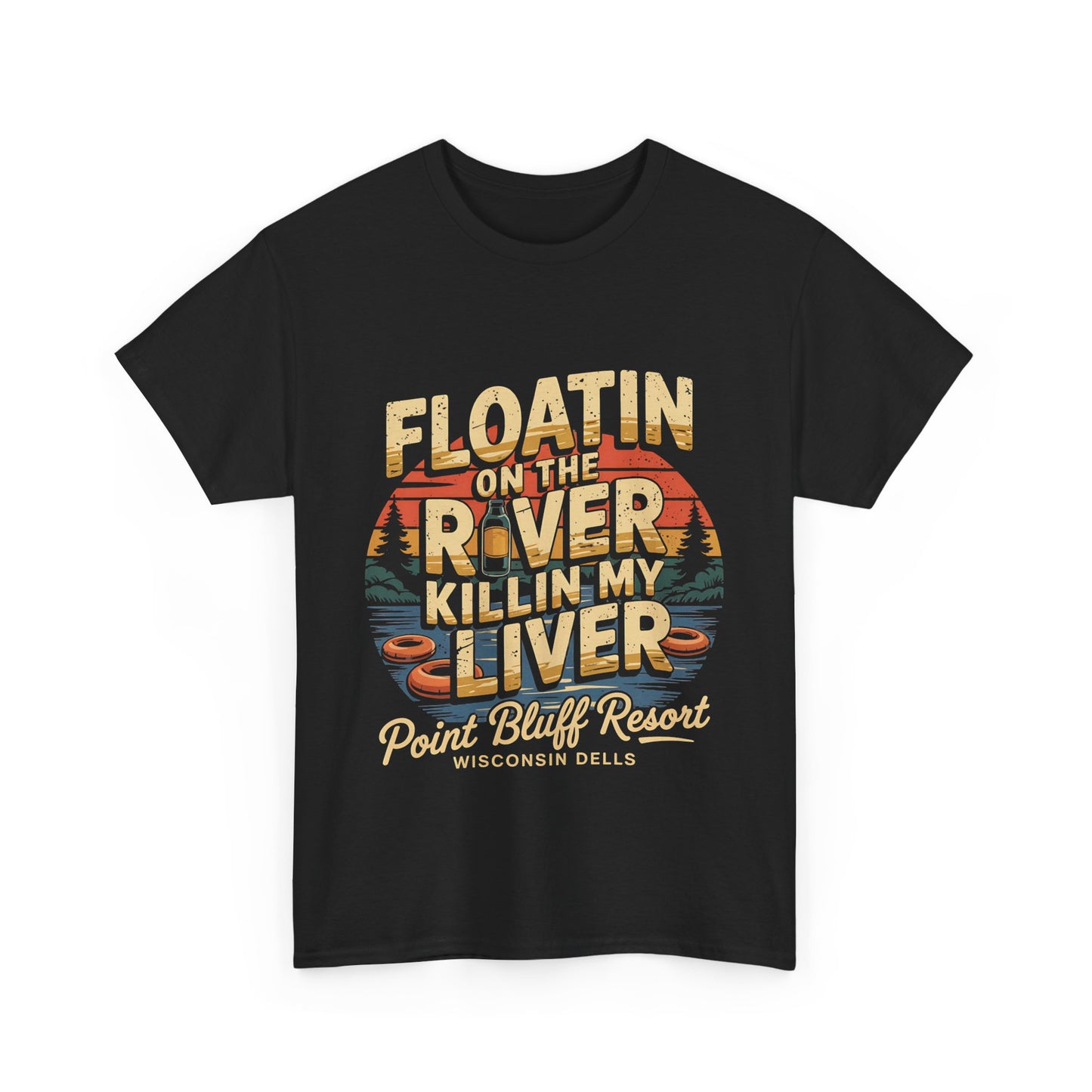 'Floatin' on the River' Unisex Heavy Cotton Tee