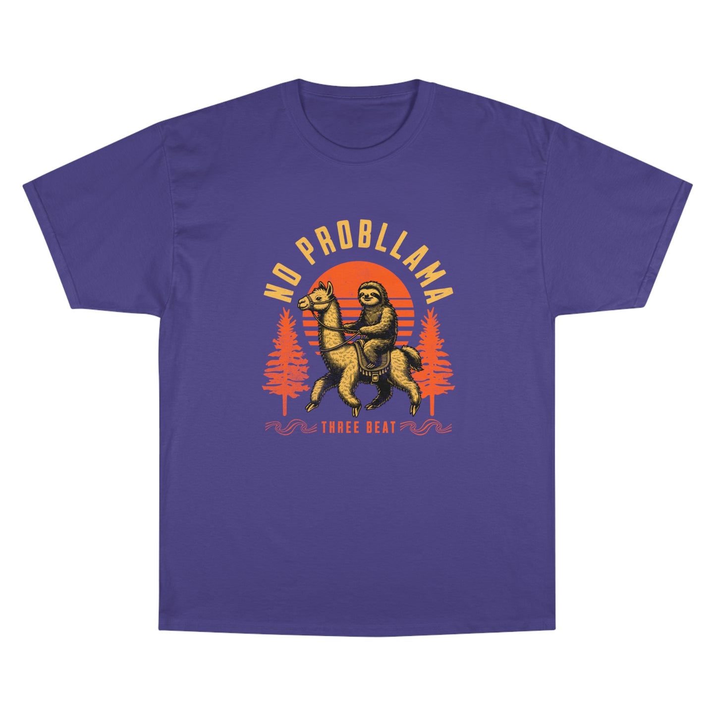 Three Beat No Probllama Champion T-Shirt