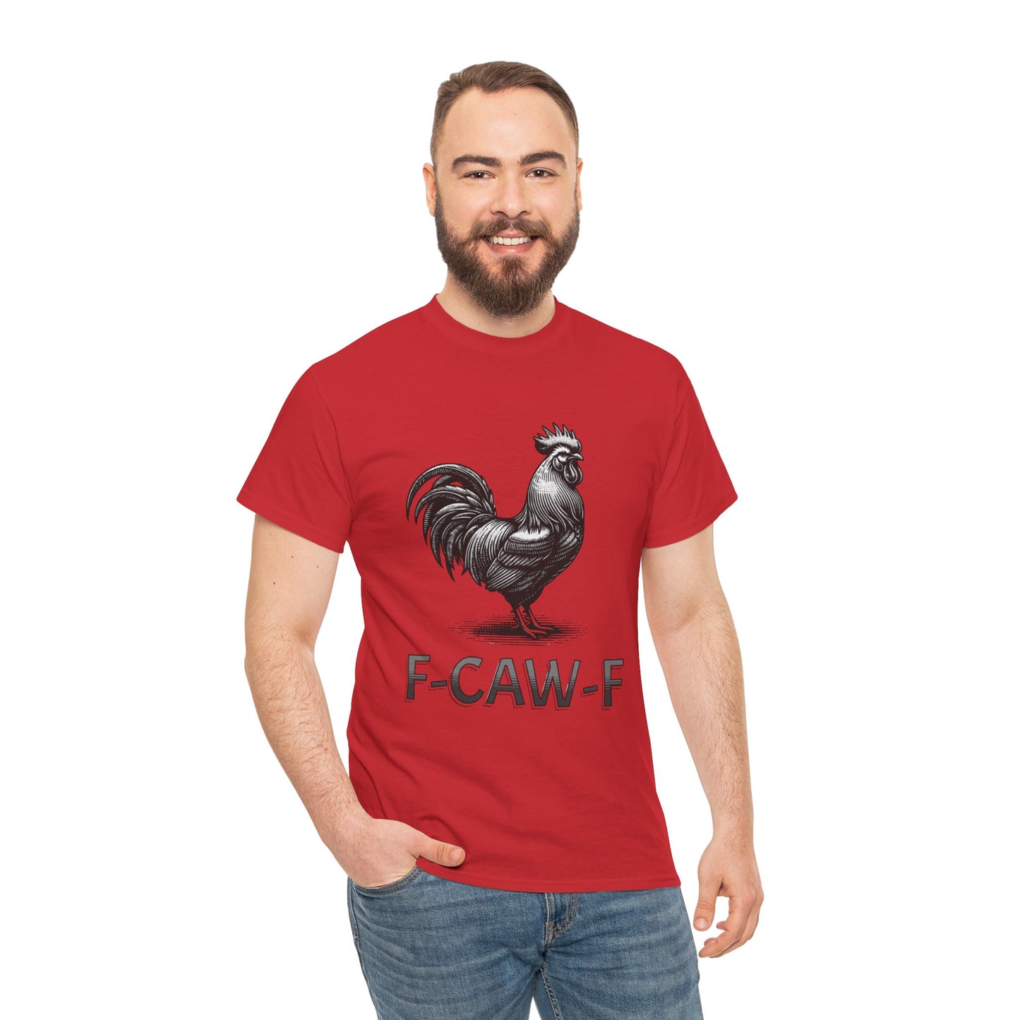 Three Beat Rooster Graphic Tee — Funny Farm Humor T-Shirt