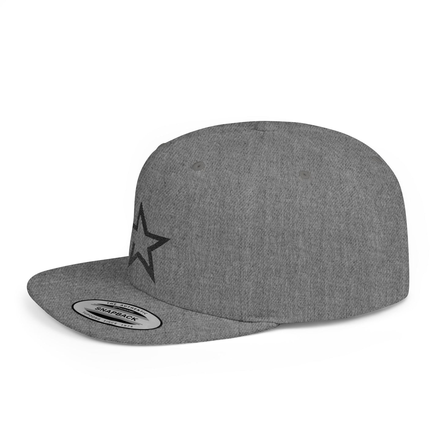 DASH Star Minimalist Star Flat Bill Snapback Hat