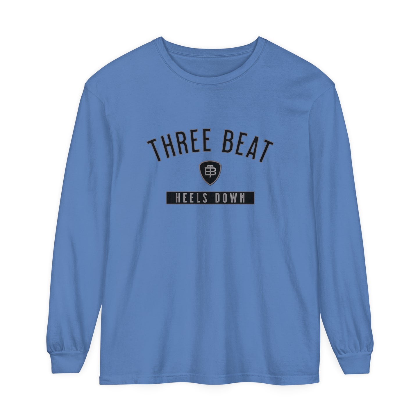 Three Beat Heels Down Unisex Garment-dyed Long Sleeve T-Shirt