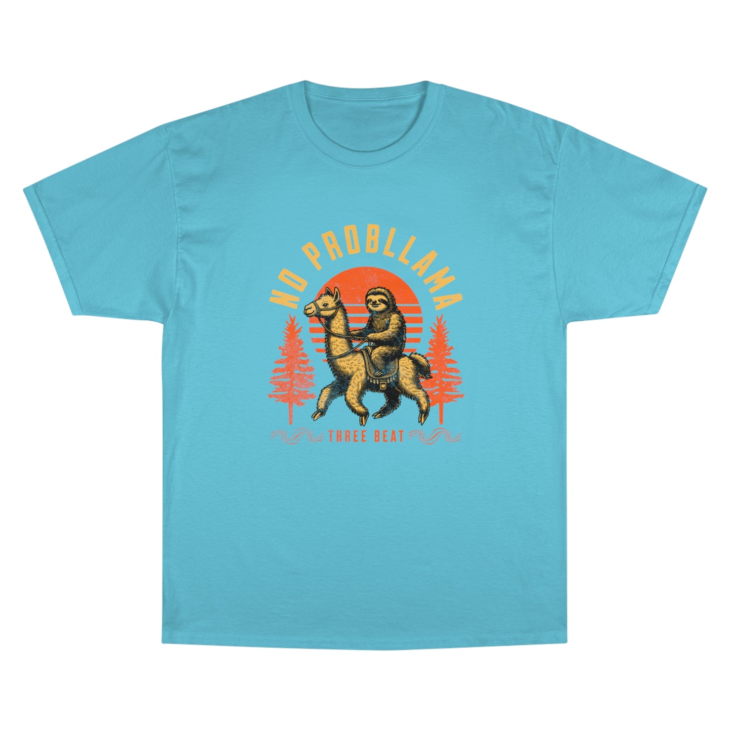 Three Beat No Probllama Champion T-Shirt