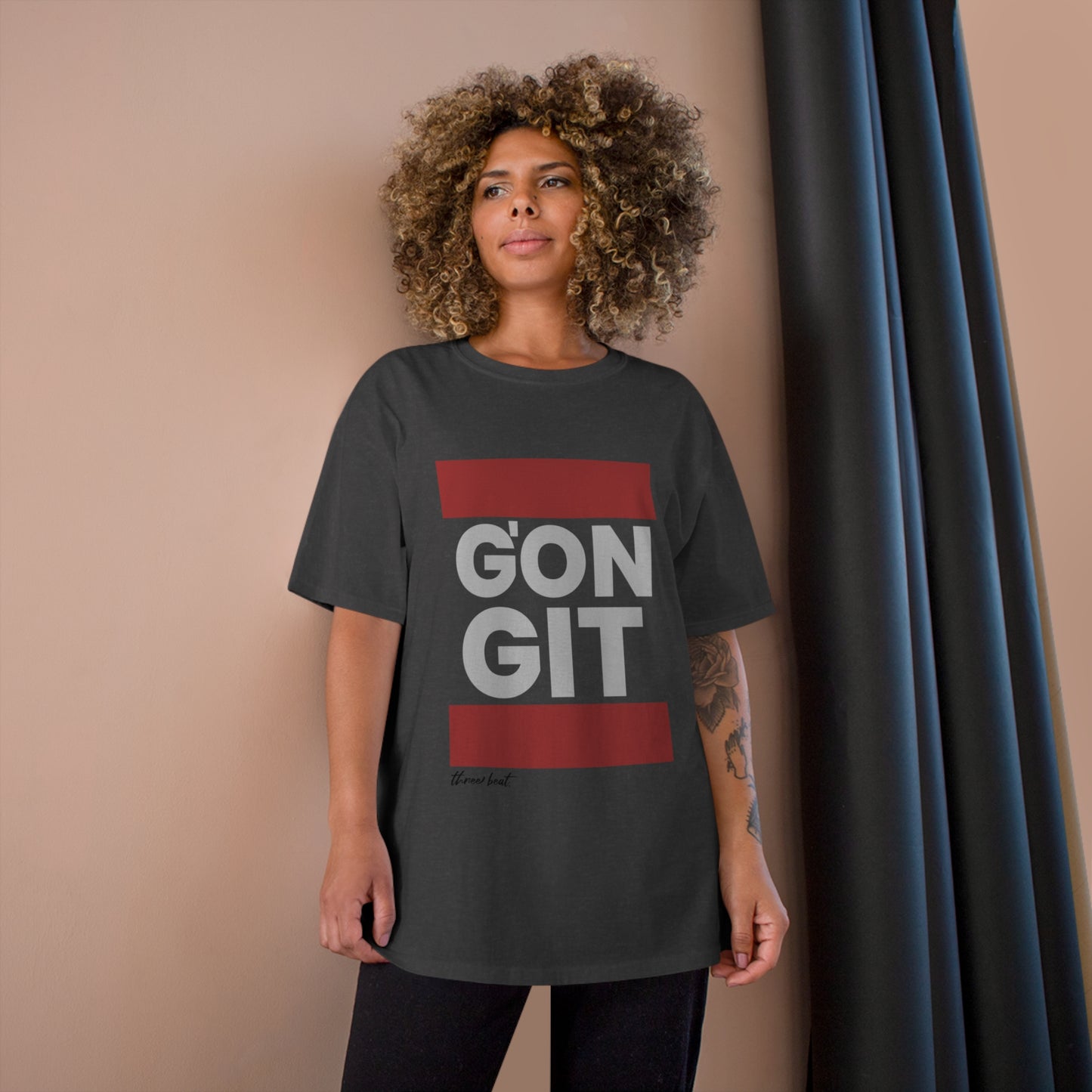 Three Beat G'On Git Champion T-Shirt