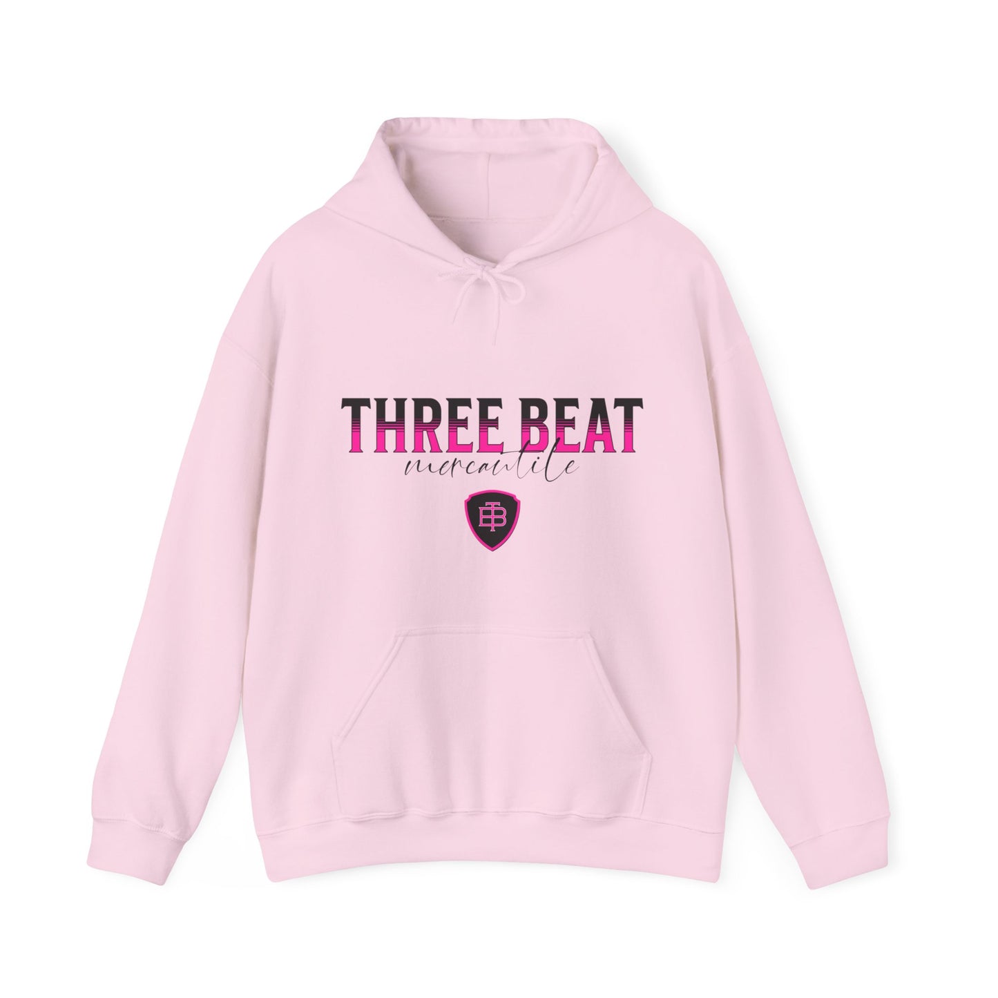 Three Beat Shield Blush Unisex Heavy Blend™ Hooded Sweatshirt