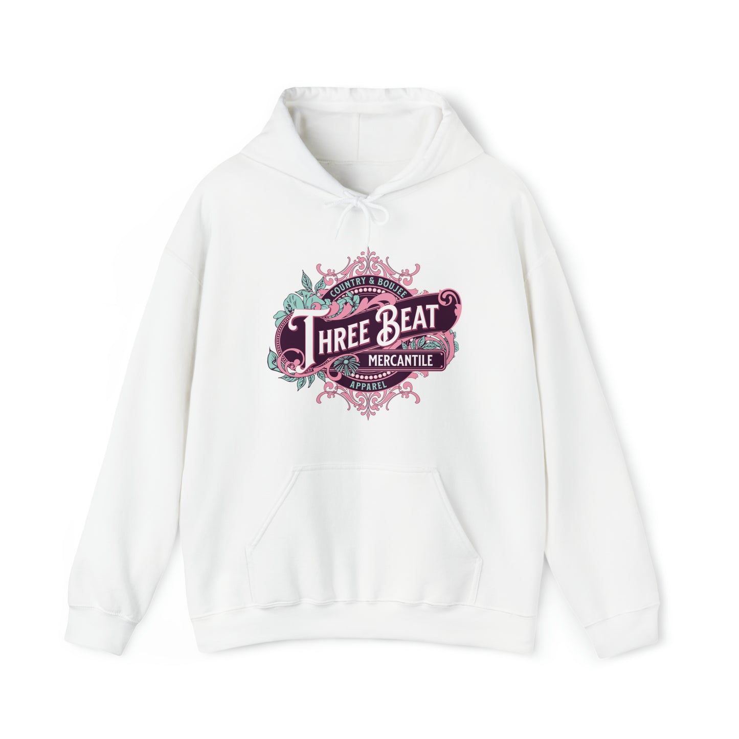 Three Beat Leafy Boujee Unisex Heavy Blend™ Hooded Sweatshirt