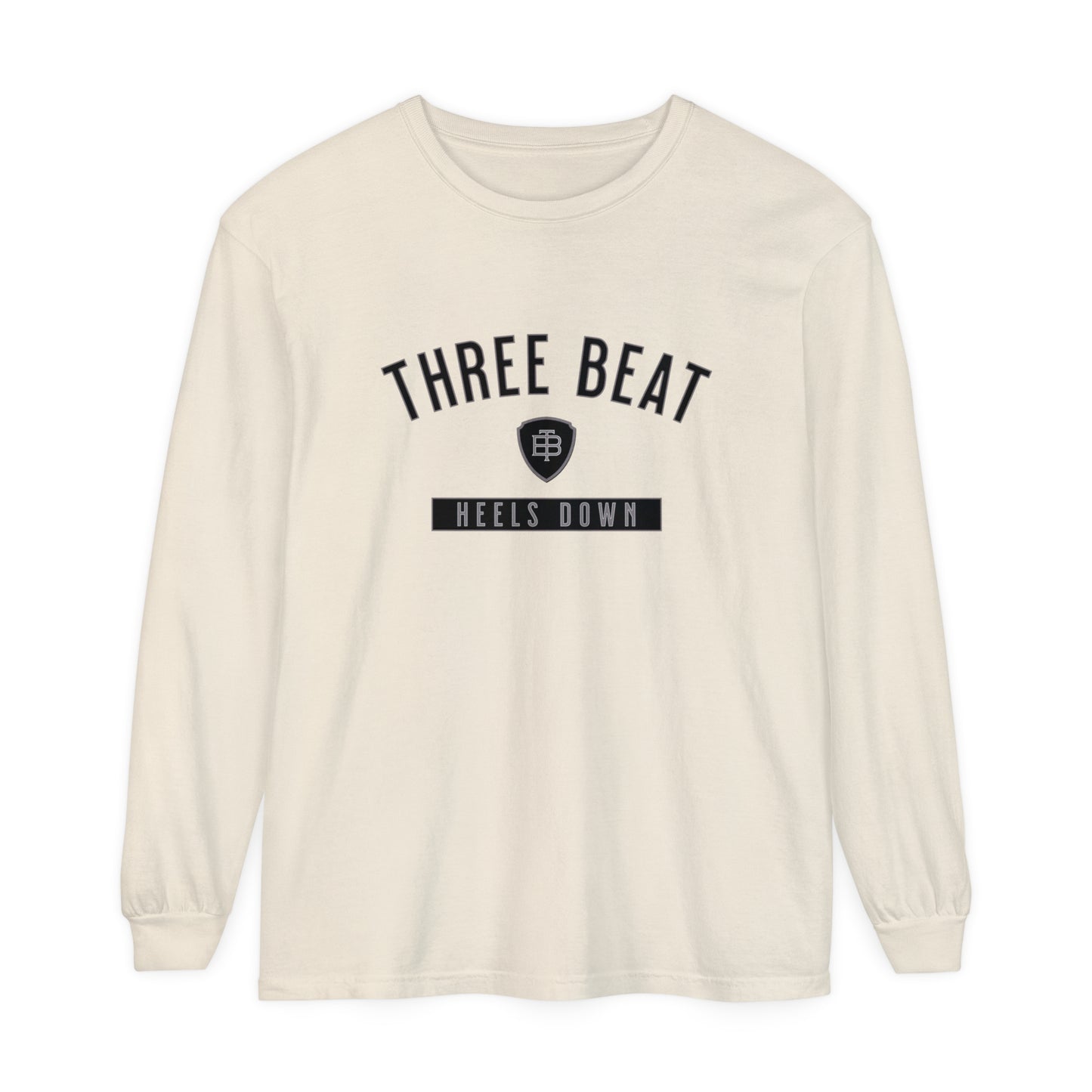 Three Beat Heels Down Unisex Garment-dyed Long Sleeve T-Shirt
