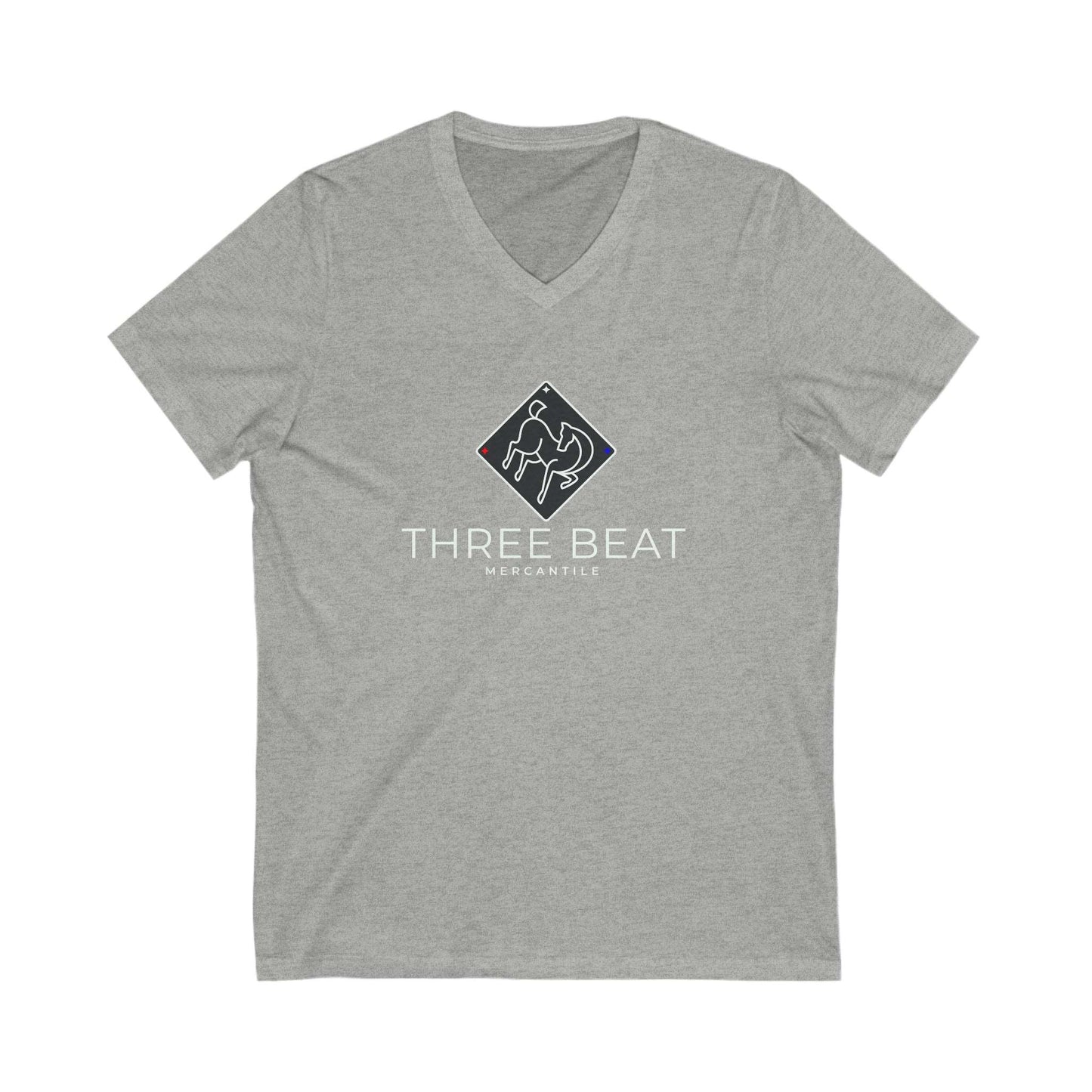 Three Beat Diamond Unisex Jersey Short Sleeve V-Neck Tee