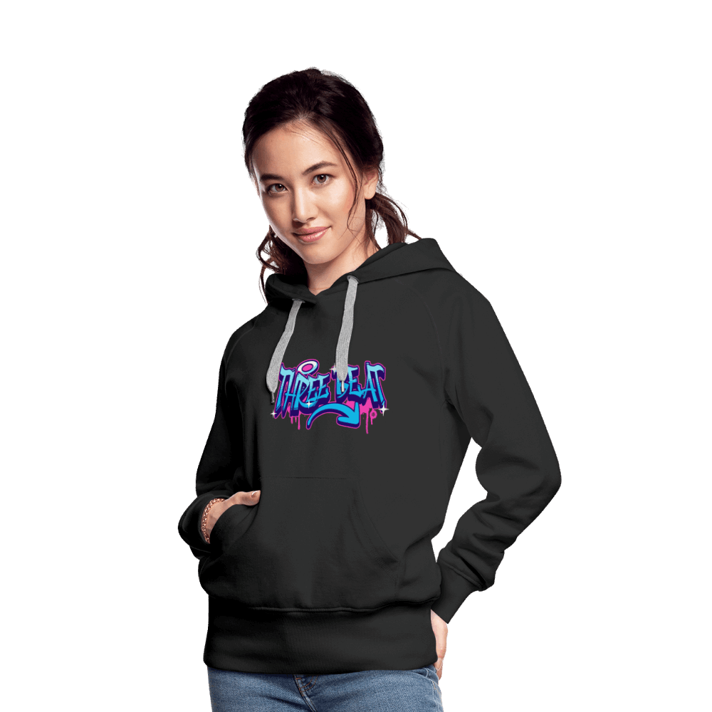 Three Beat Women’s Premium Hoodie - black