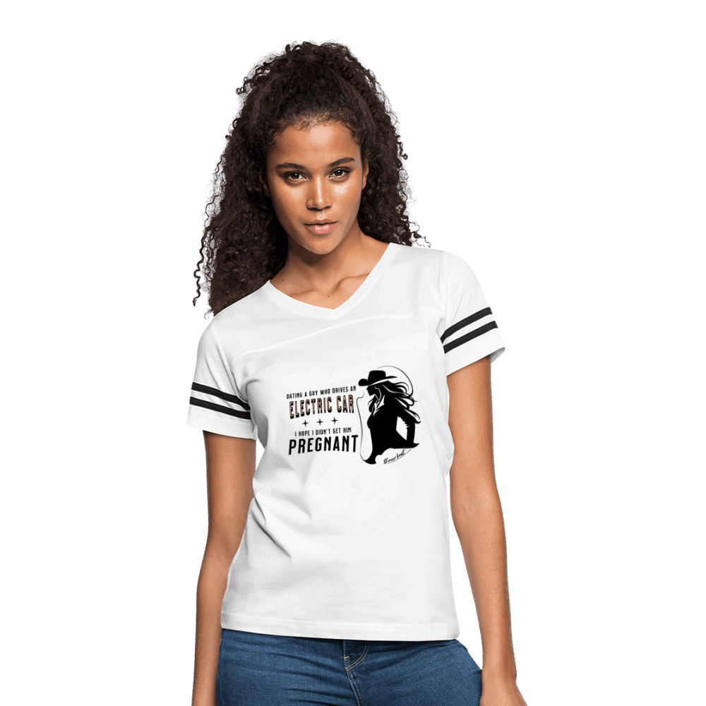 Three Beat EV Preggo Women’s Vintage Sport T-Shirt - white/black