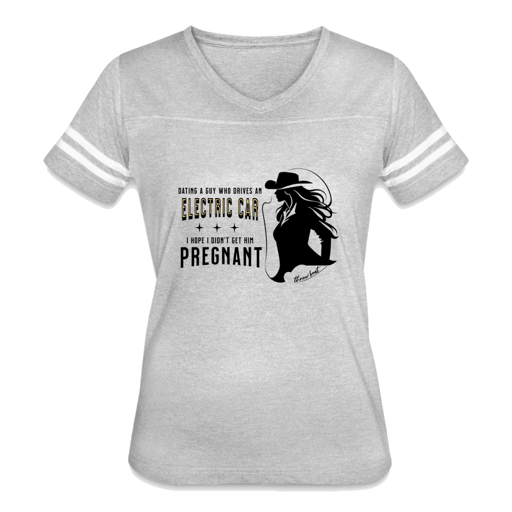 Three Beat EV Preggo Women’s Vintage Sport T-Shirt - heather gray/white
