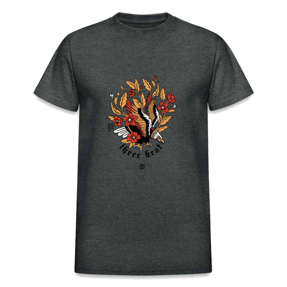 Three Beat Eagle Mens Classic T-Shirt - deep heather