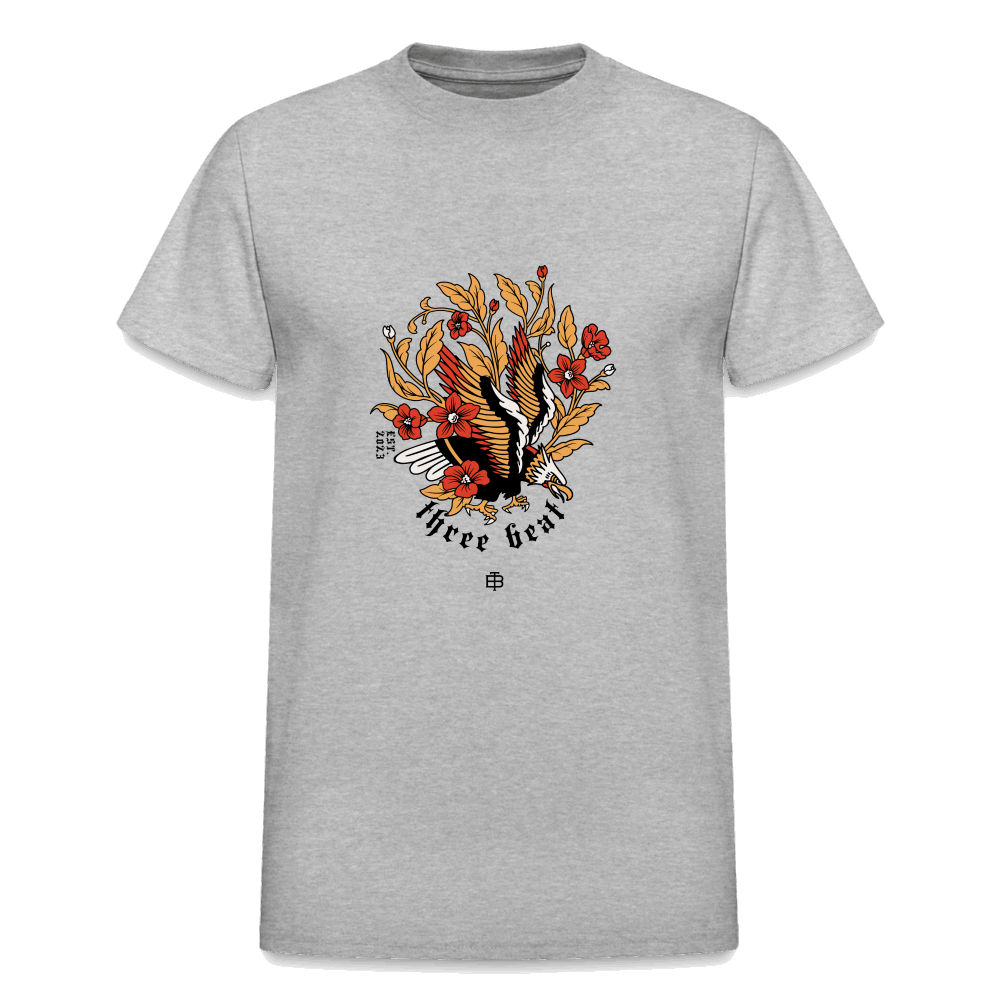 Three Beat Eagle Mens Classic T-Shirt - heather gray