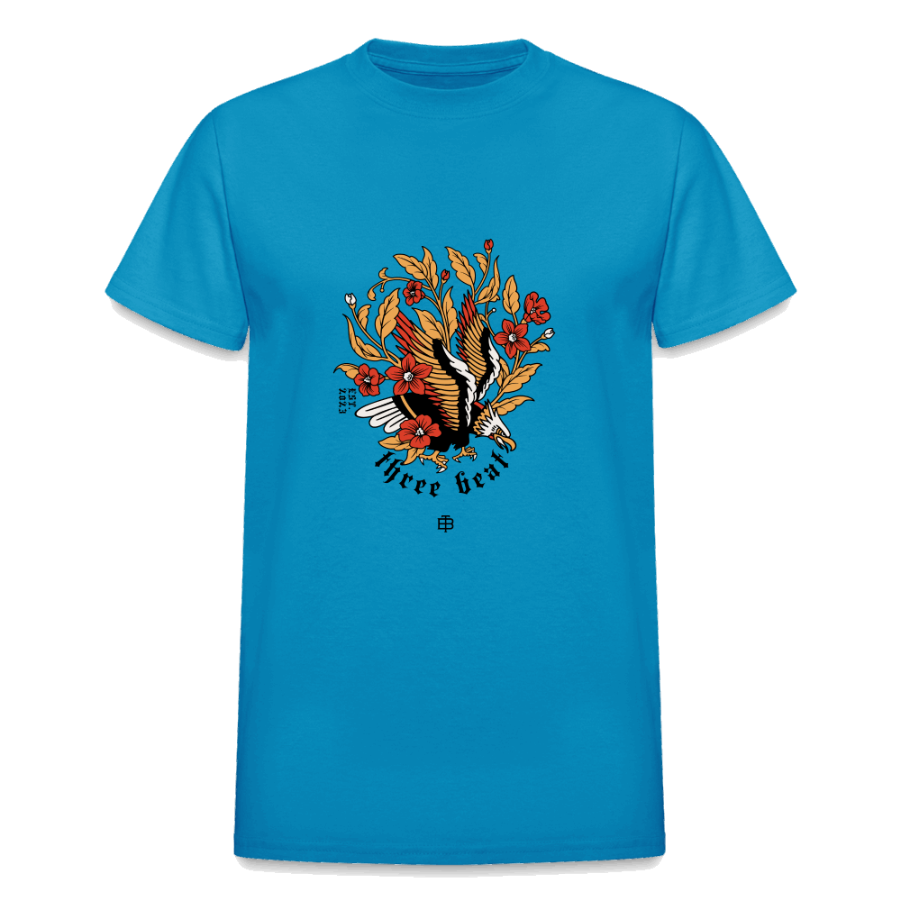Three Beat Eagle Mens Classic T-Shirt - turquoise