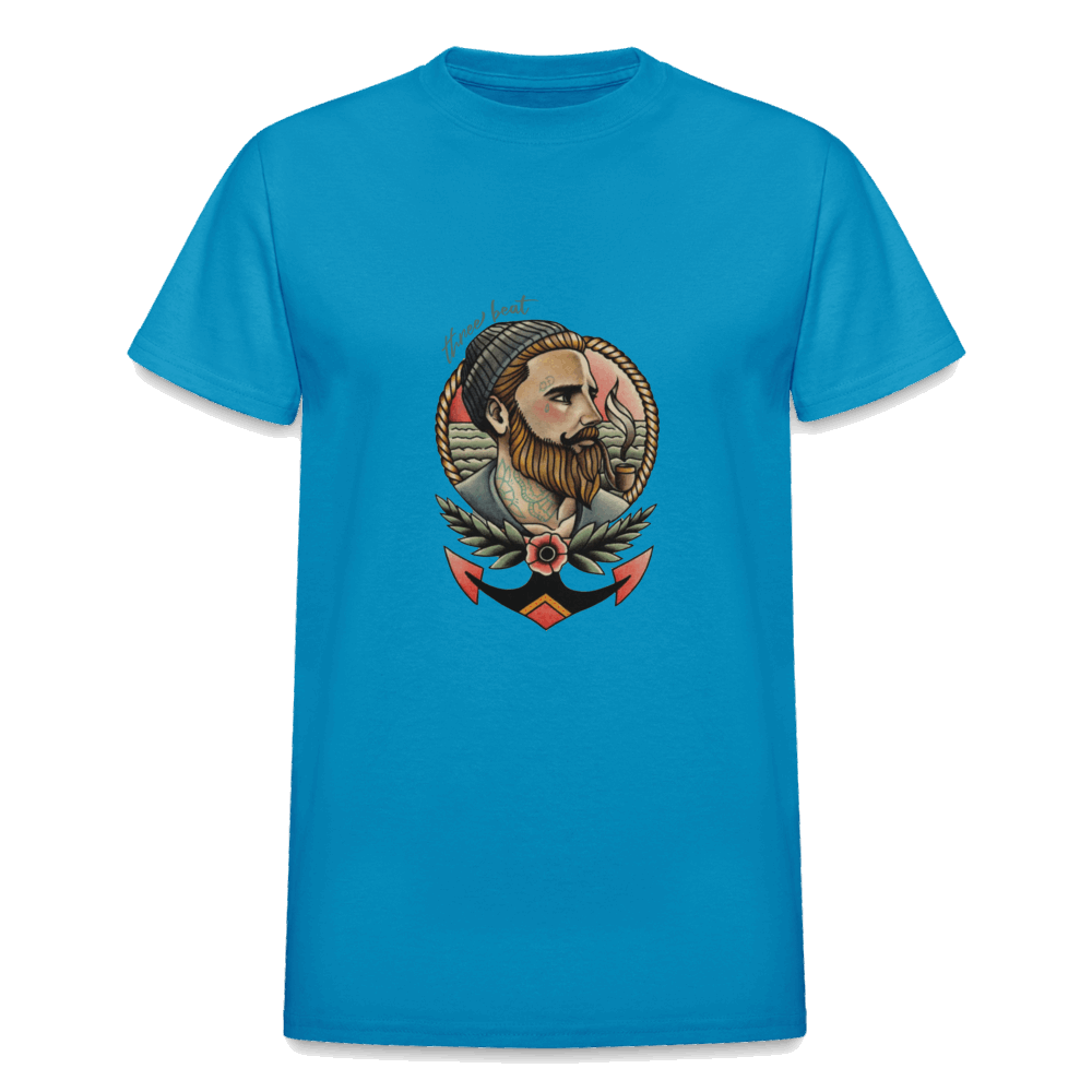 Three Beat Deckhand Mens Classic T-Shirt - turquoise