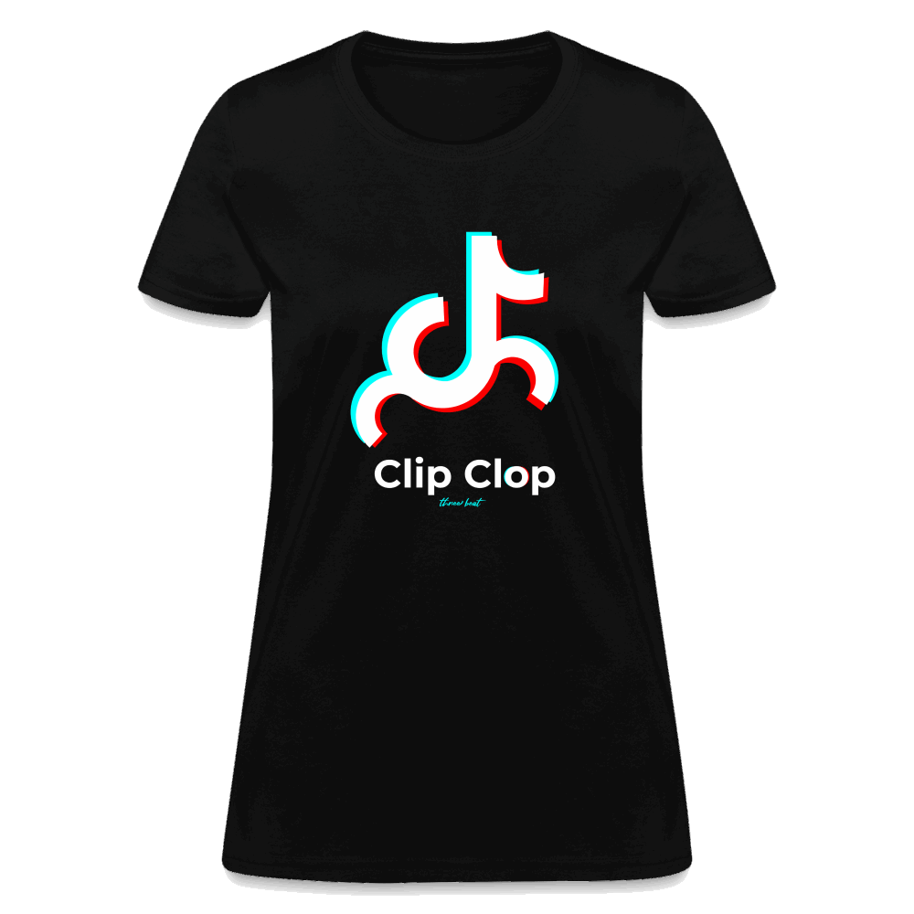 Three Beat Clip Clop Women's T-Shirt - black