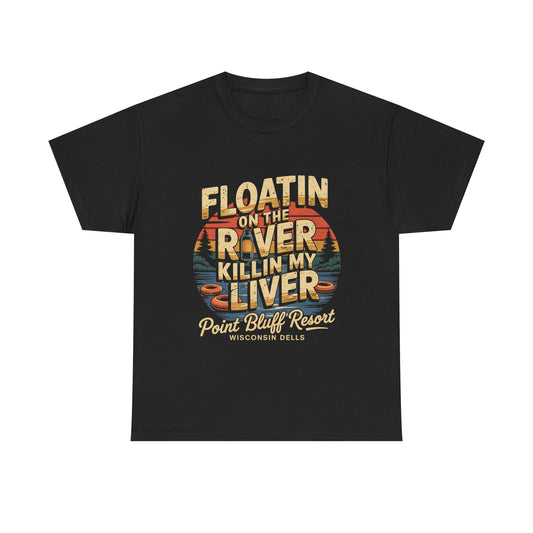'Floatin' on the River' Unisex Heavy Cotton Tee