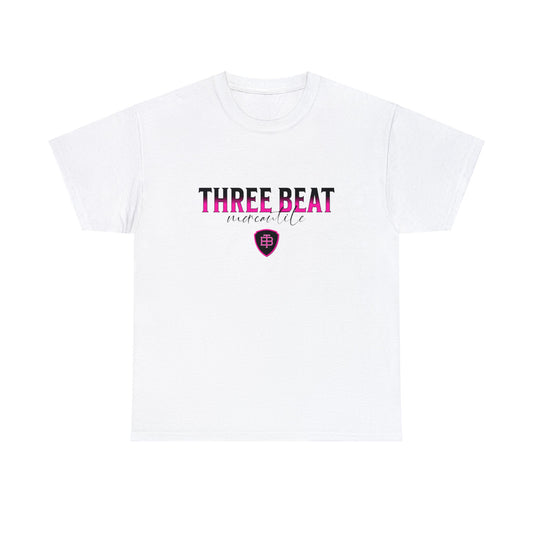 Three Beat Shield Pink Unisex Heavy Cotton Tee