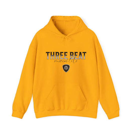 Three Beat Shield Silver Unisex Heavy Blend™ Hooded Sweatshirt
