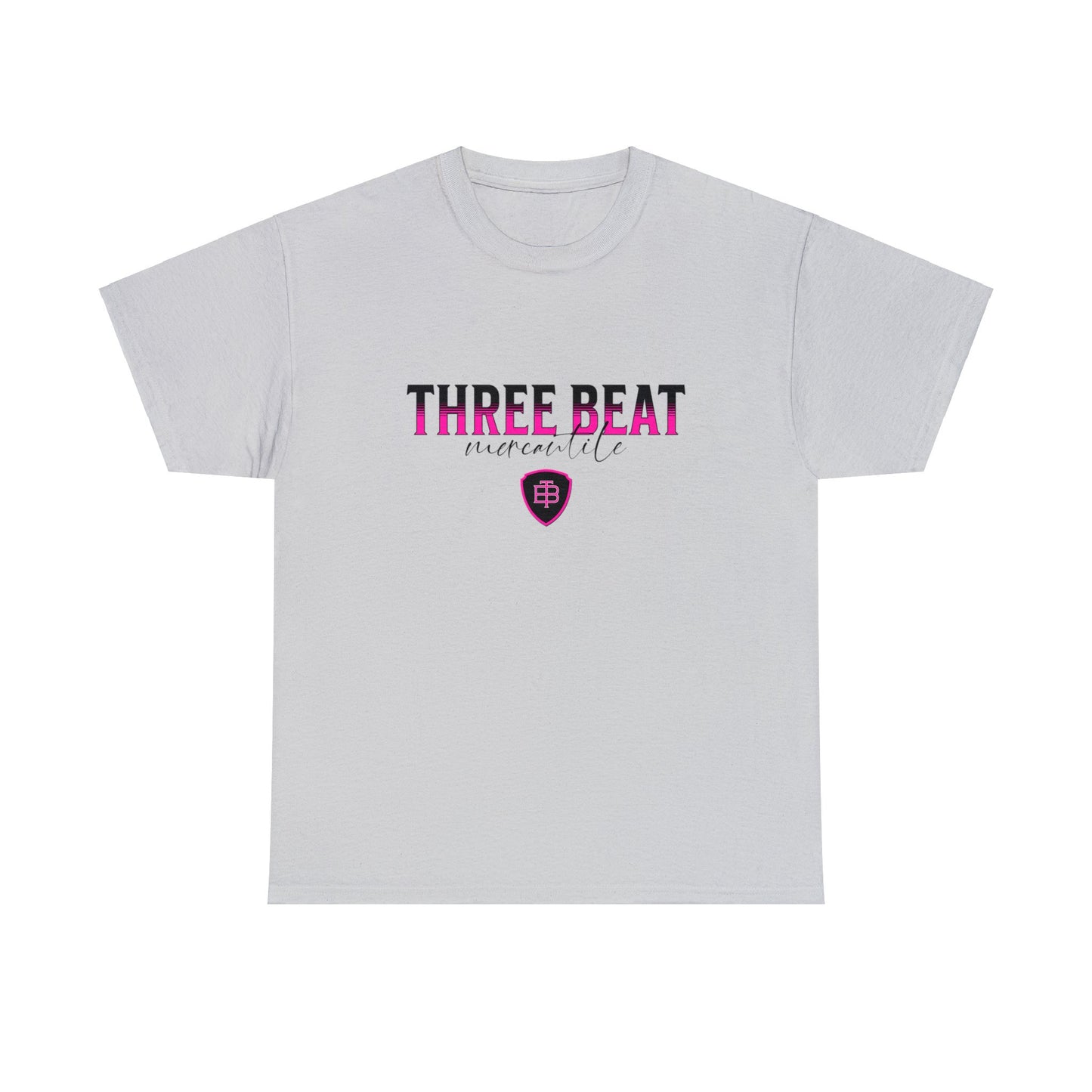 Three Beat Shield Pink Unisex Heavy Cotton Tee