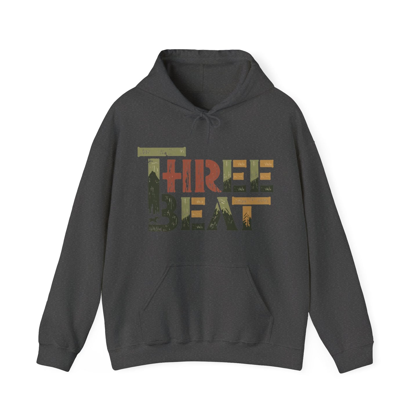 Three Beat Rustic Unisex Heavy Blend™ Hooded Sweatshirt