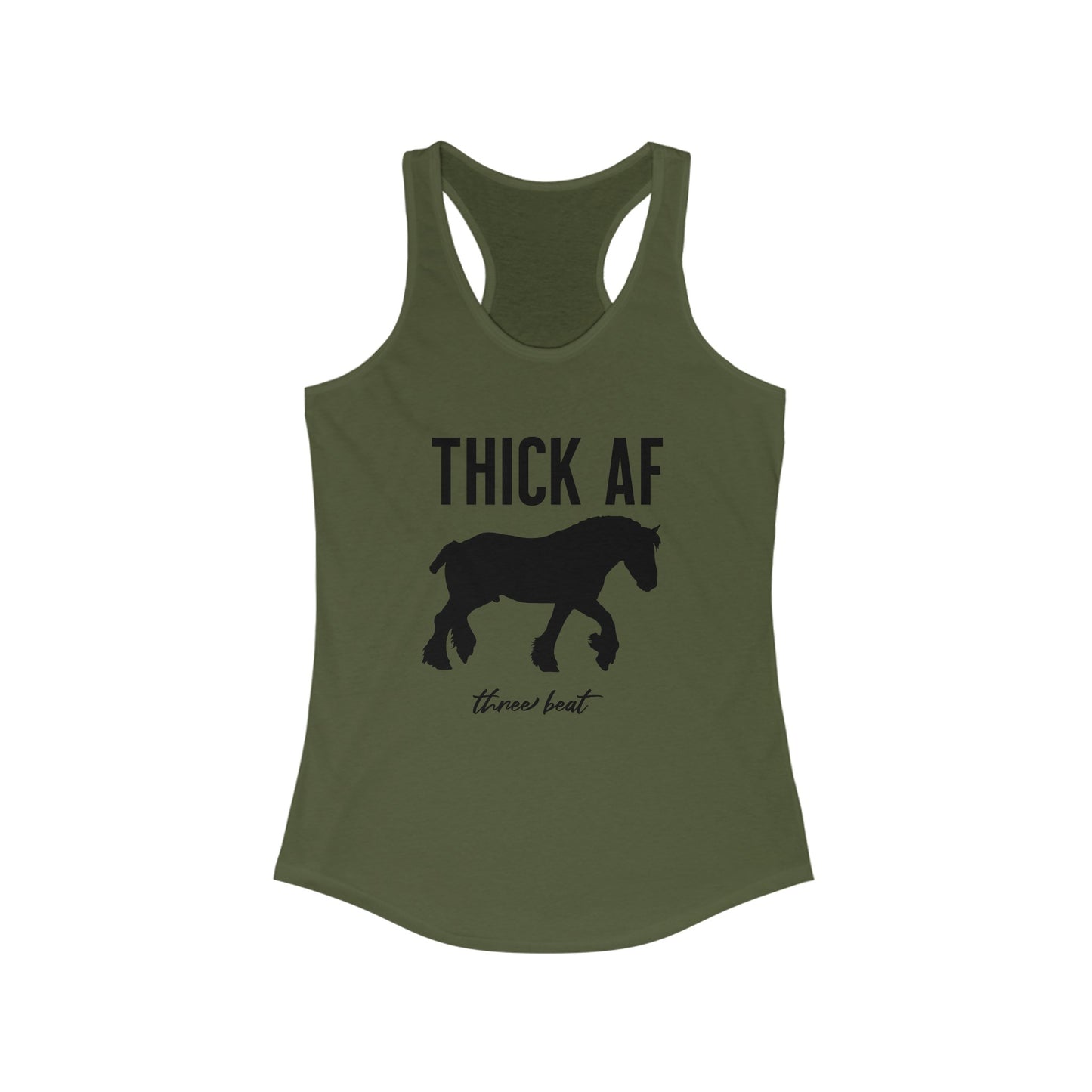 Three Beat Thick AF Women's Ideal Racerback Tank