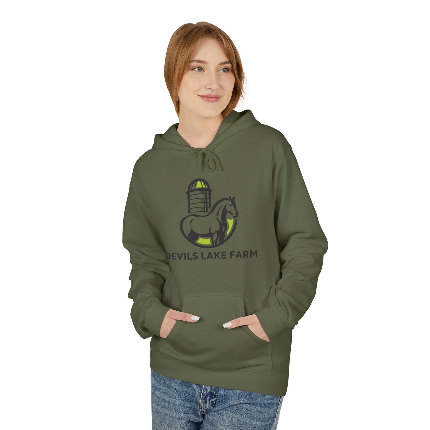 Devils Lake Farm Hoodie — Farm Logo Pullover for Equestrian & Rural Lifestyle