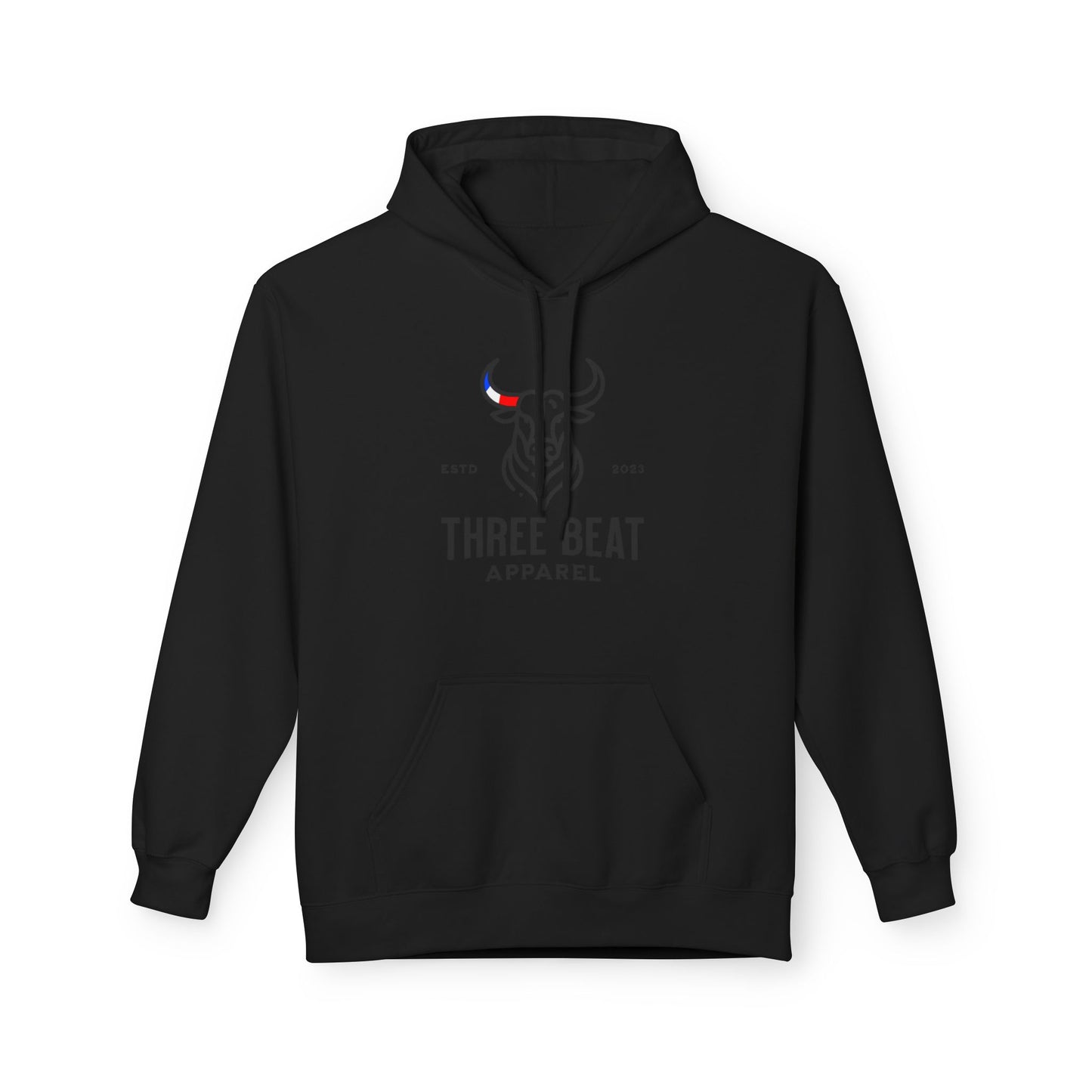 Three Beat AM Bull Unisex Midweight Softstyle Fleece Hoodie