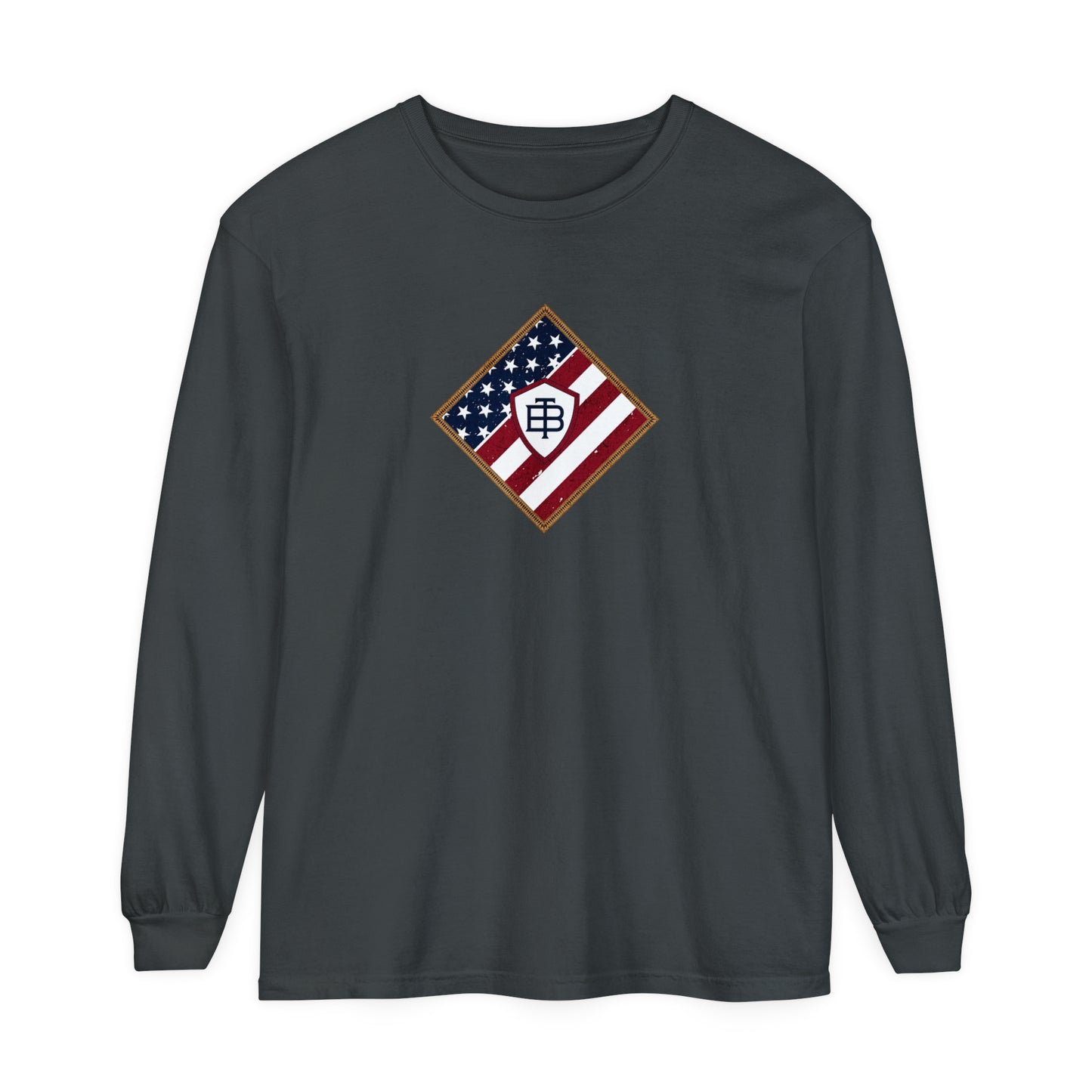 Three Beat Patriot Unisex Garment-dyed Long Sleeve T-Shirt