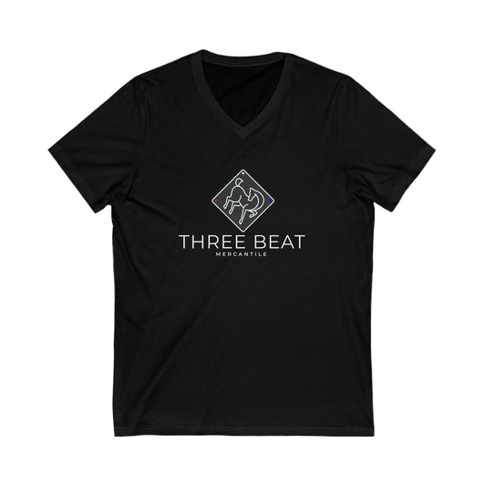 Three Beat Diamond Unisex Jersey Short Sleeve V-Neck Tee