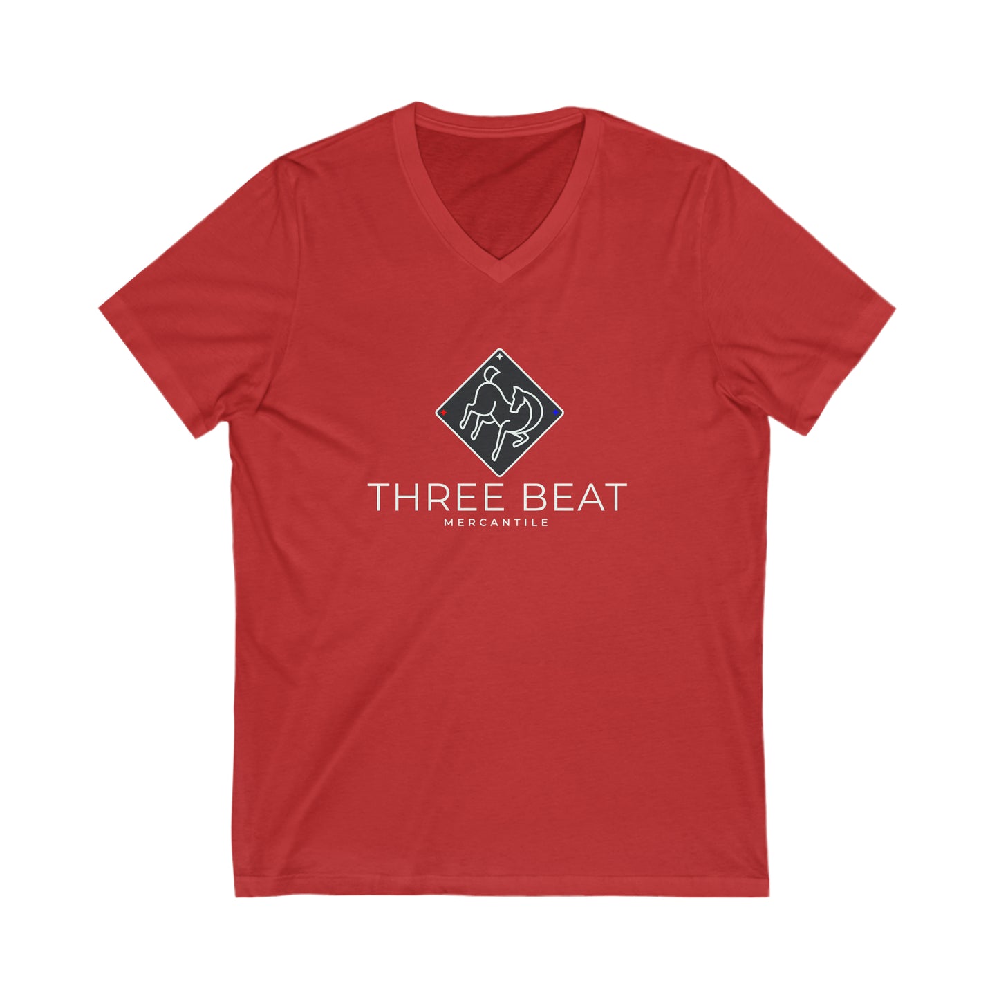 Three Beat Diamond Unisex Jersey Short Sleeve V-Neck Tee