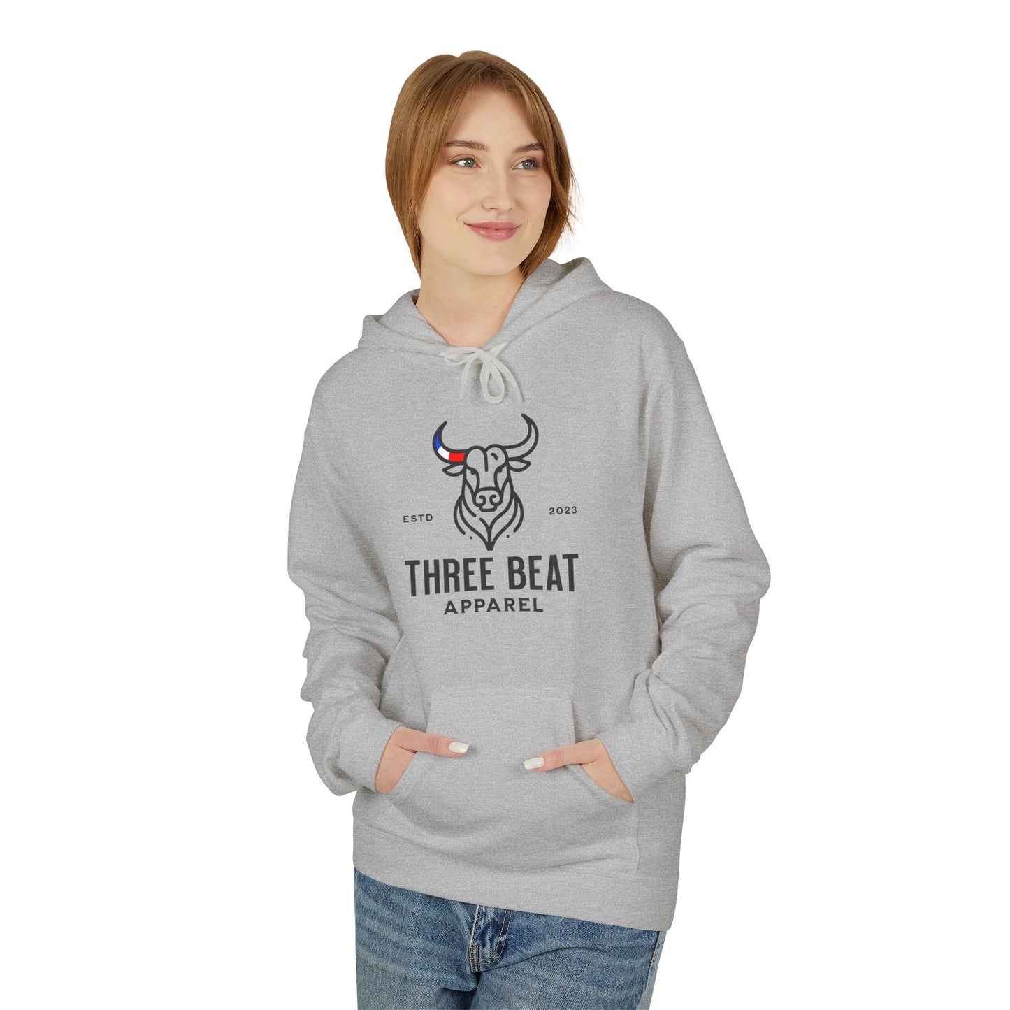 Three Beat AM Bull Unisex Midweight Softstyle Fleece Hoodie