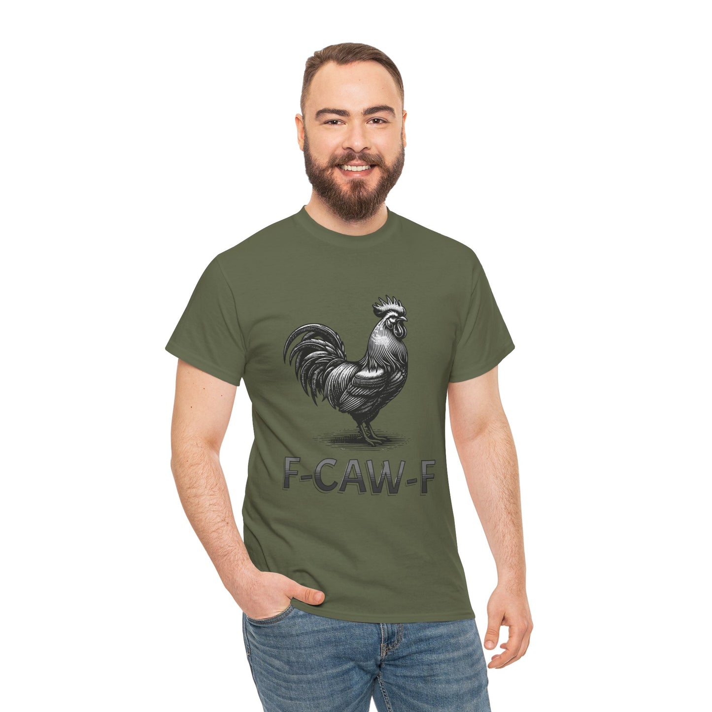 Three Beat Rooster Graphic Tee — Funny Farm Humor T-Shirt