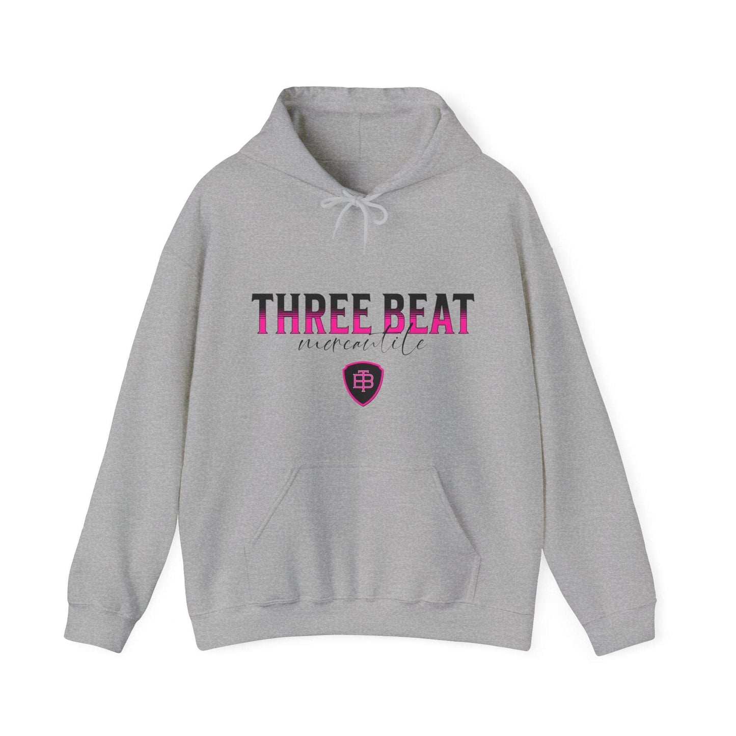 Three Beat Shield Blush Unisex Heavy Blend™ Hooded Sweatshirt