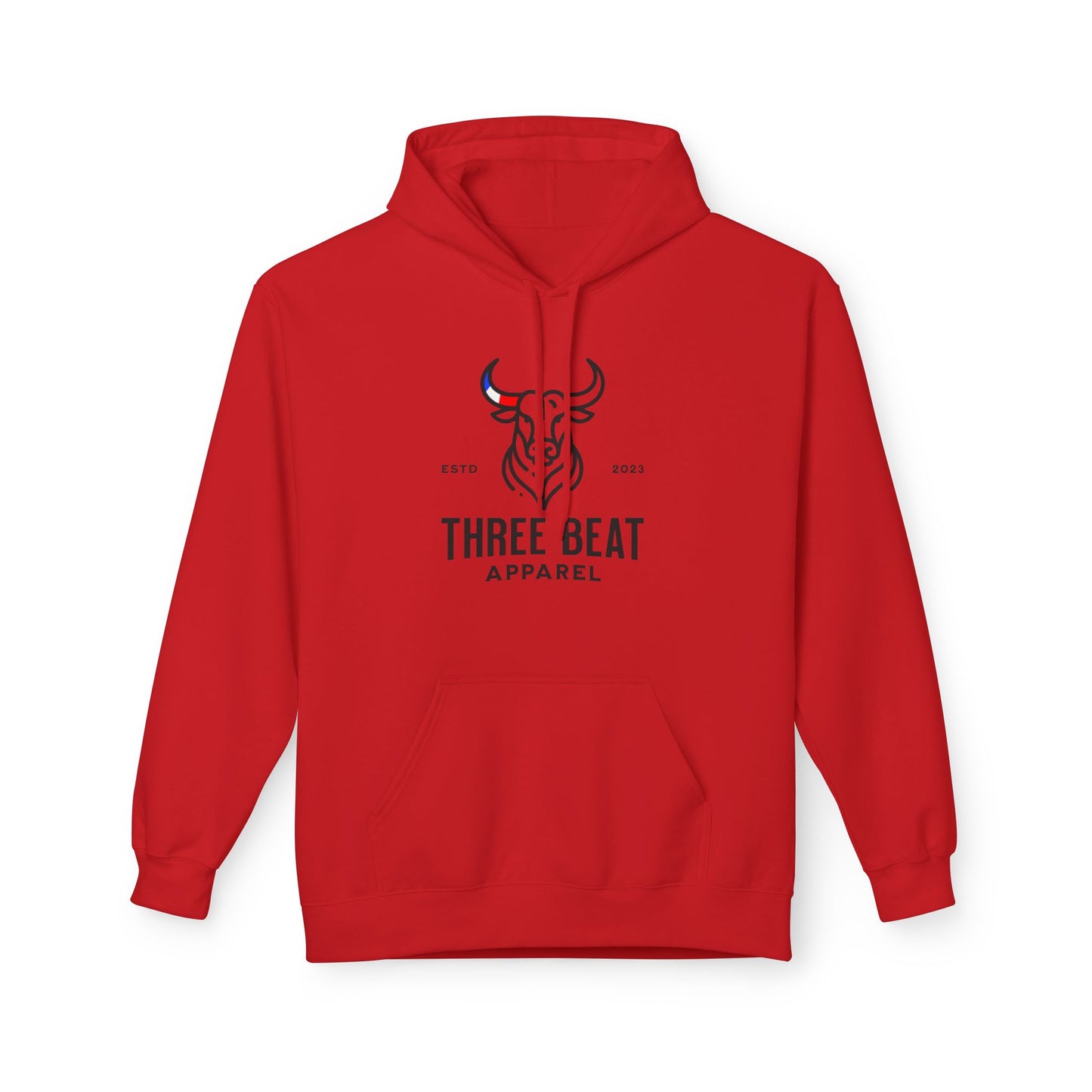 Three Beat AM Bull Unisex Midweight Softstyle Fleece Hoodie