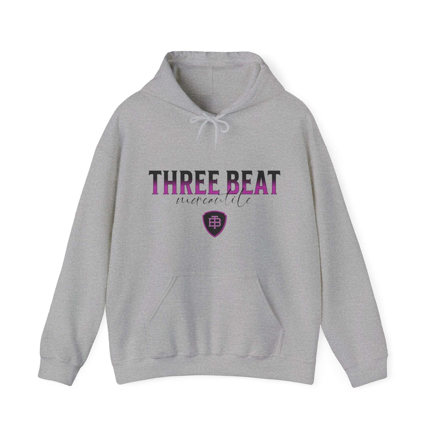 Three Beat Shield Plum Unisex Heavy Blend™ Hooded Sweatshirt