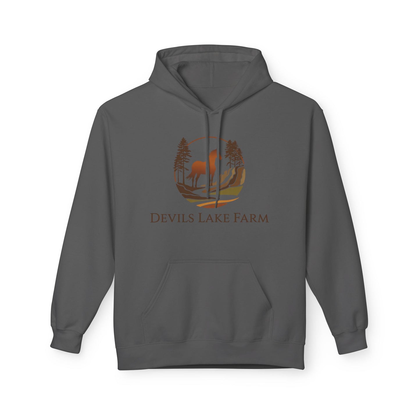 Devils Lake Farm Hoodie — Rustic Vintage Sunset Pullover