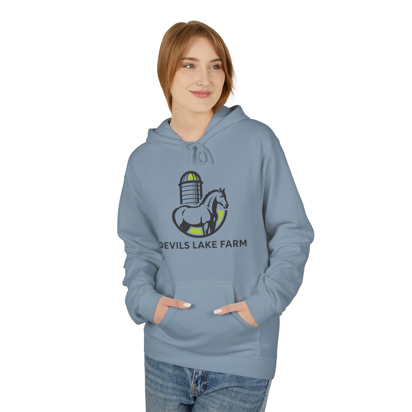 Devils Lake Farm Hoodie — Farm Logo Pullover for Equestrian & Rural Lifestyle