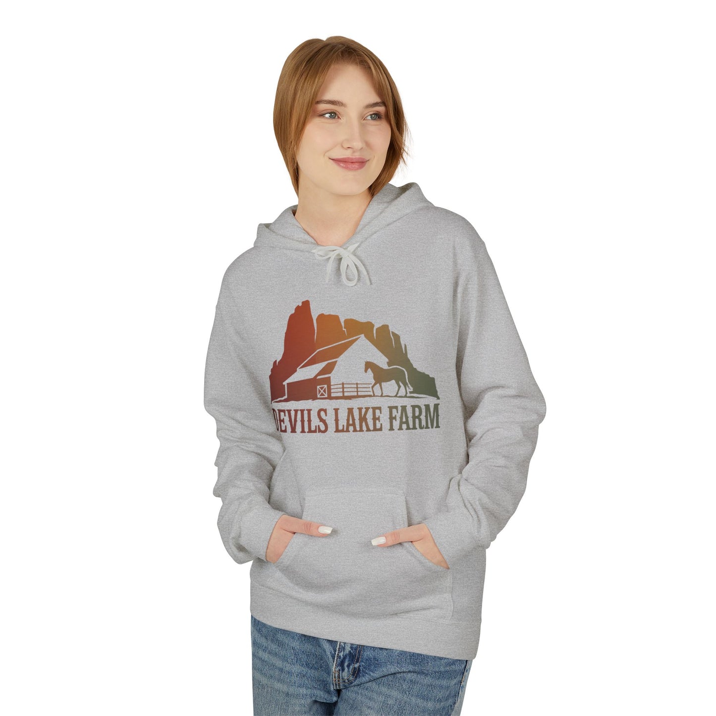 Devils Lake Farm Hoodie — Vintage Sunset Farm Pullover