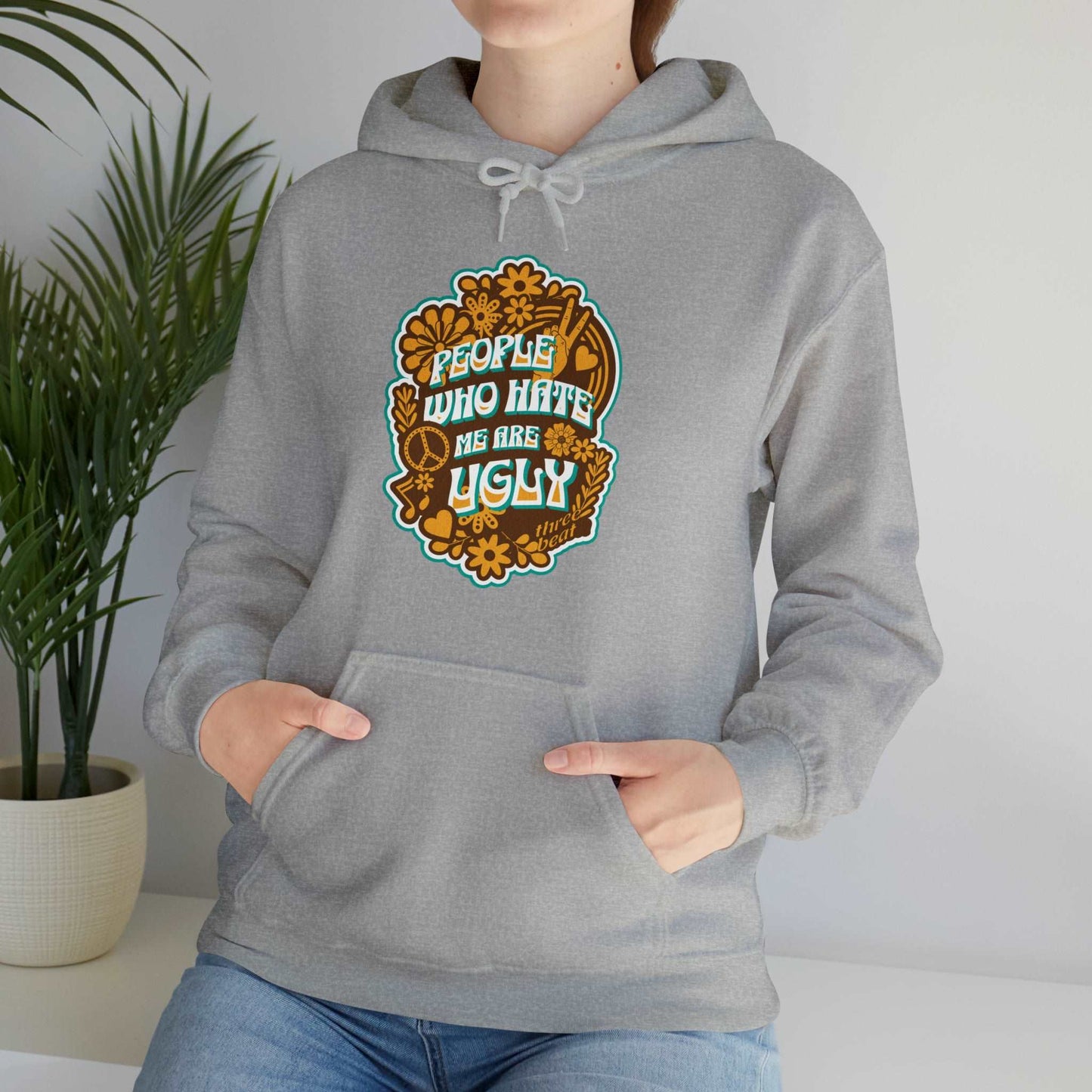 Three Beat Ugly Unisex Heavy Blend™ Hooded Sweatshirt