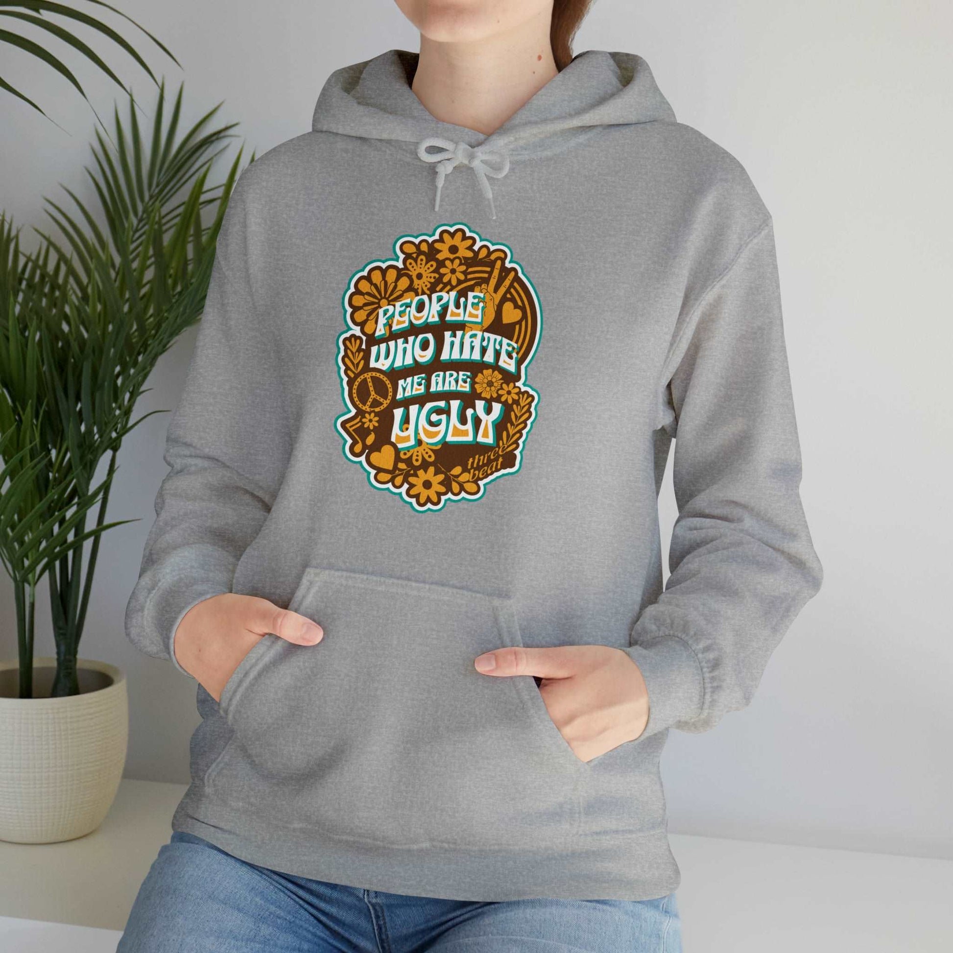 Three Beat Ugly Unisex Heavy Blend™ Hooded Sweatshirt