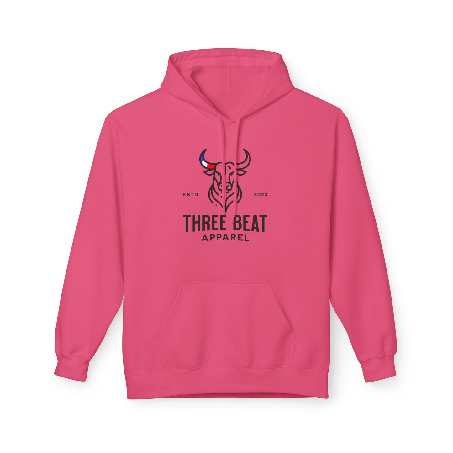 Three Beat AM Bull Unisex Midweight Softstyle Fleece Hoodie