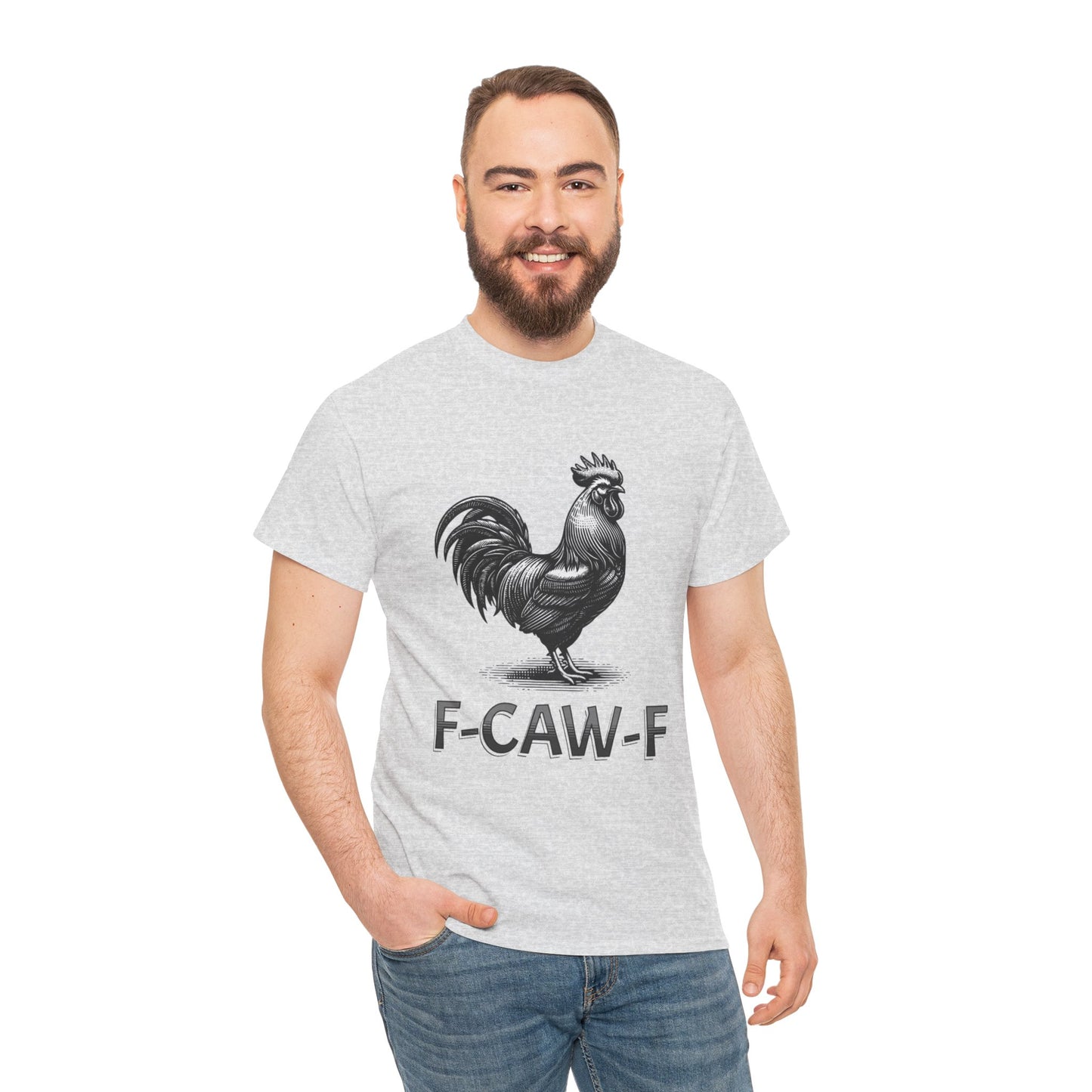 Three Beat Rooster Graphic Tee — Funny Farm Humor T-Shirt