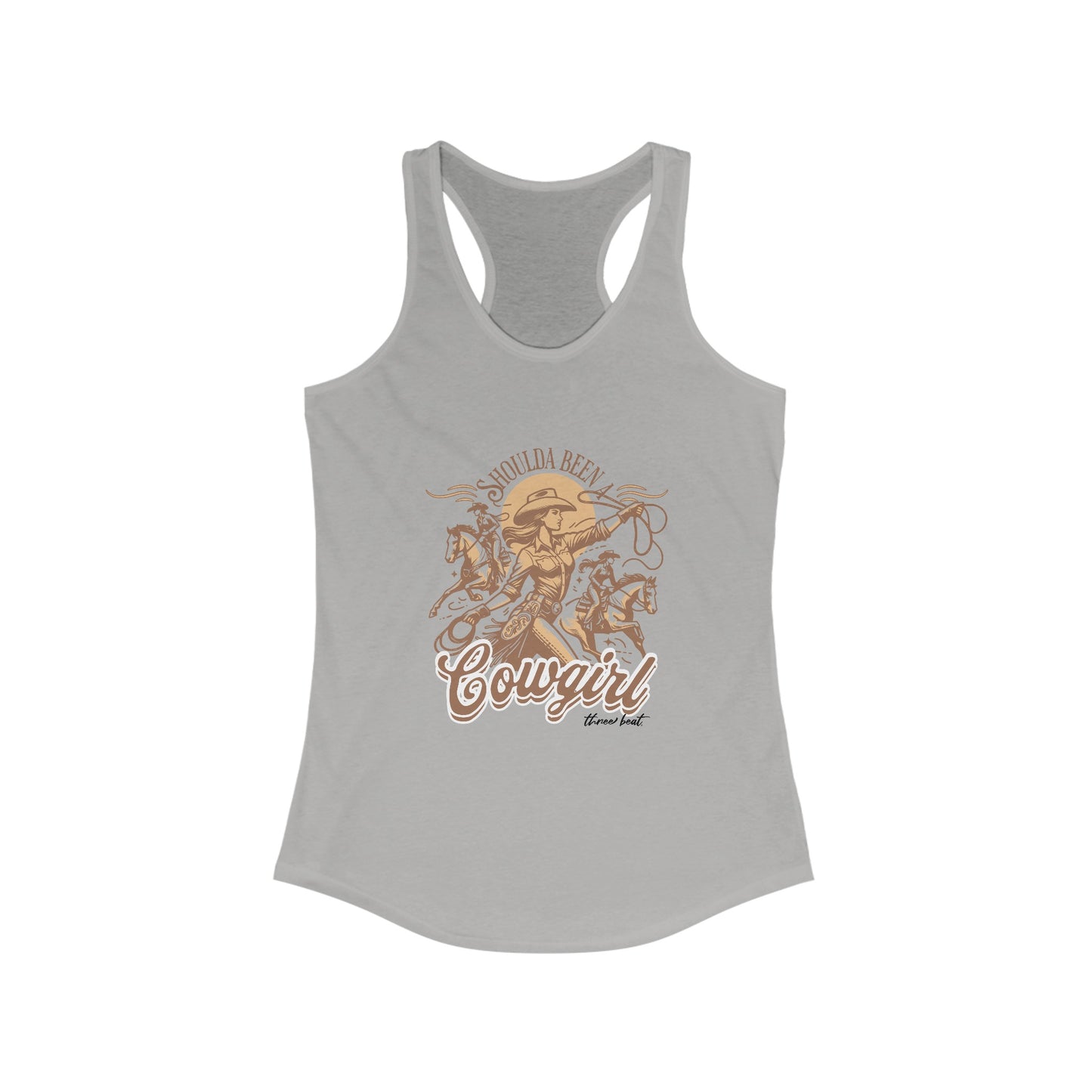 Three Beat Cowgirl Women's Ideal Racerback Tank