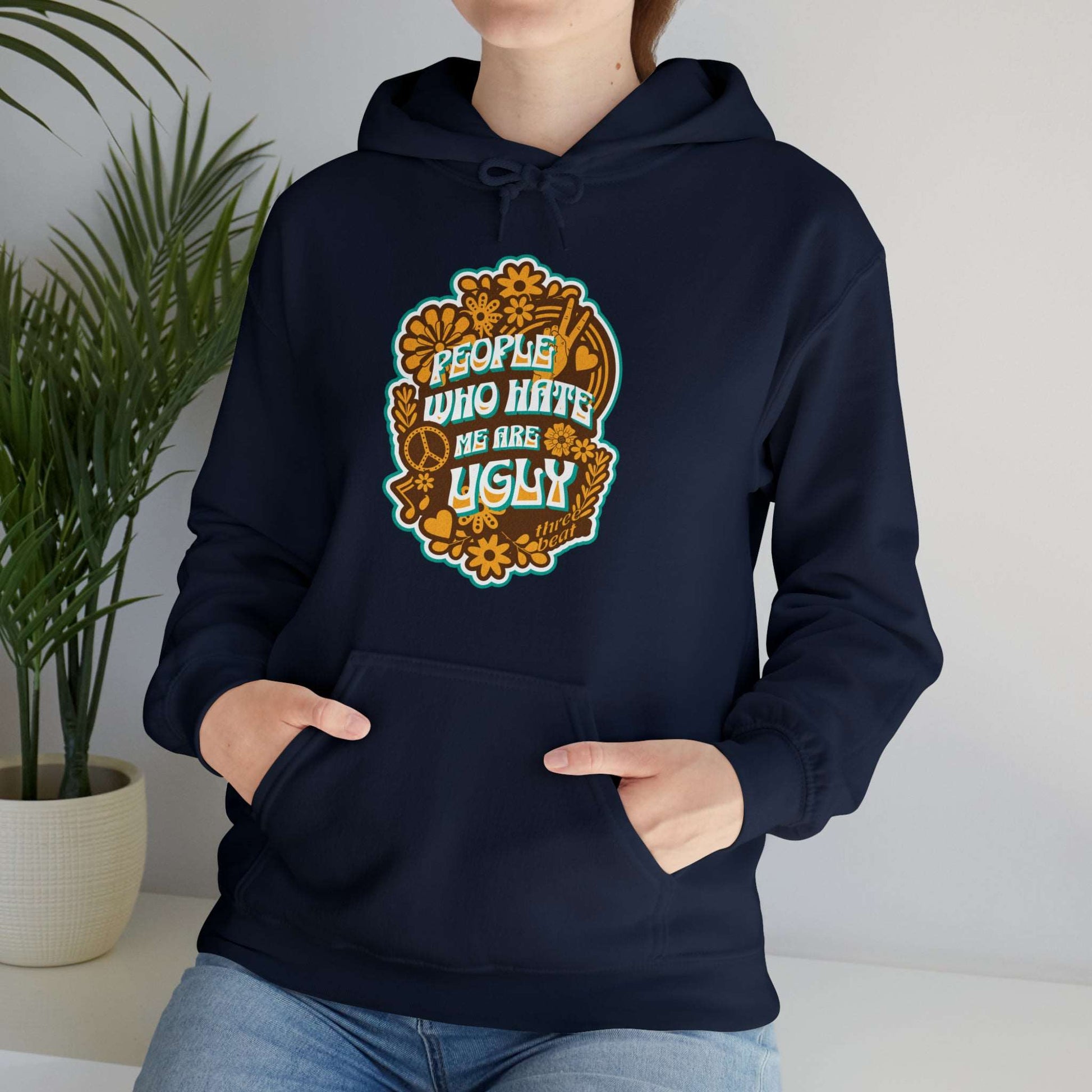 Three Beat Ugly Unisex Heavy Blend™ Hooded Sweatshirt