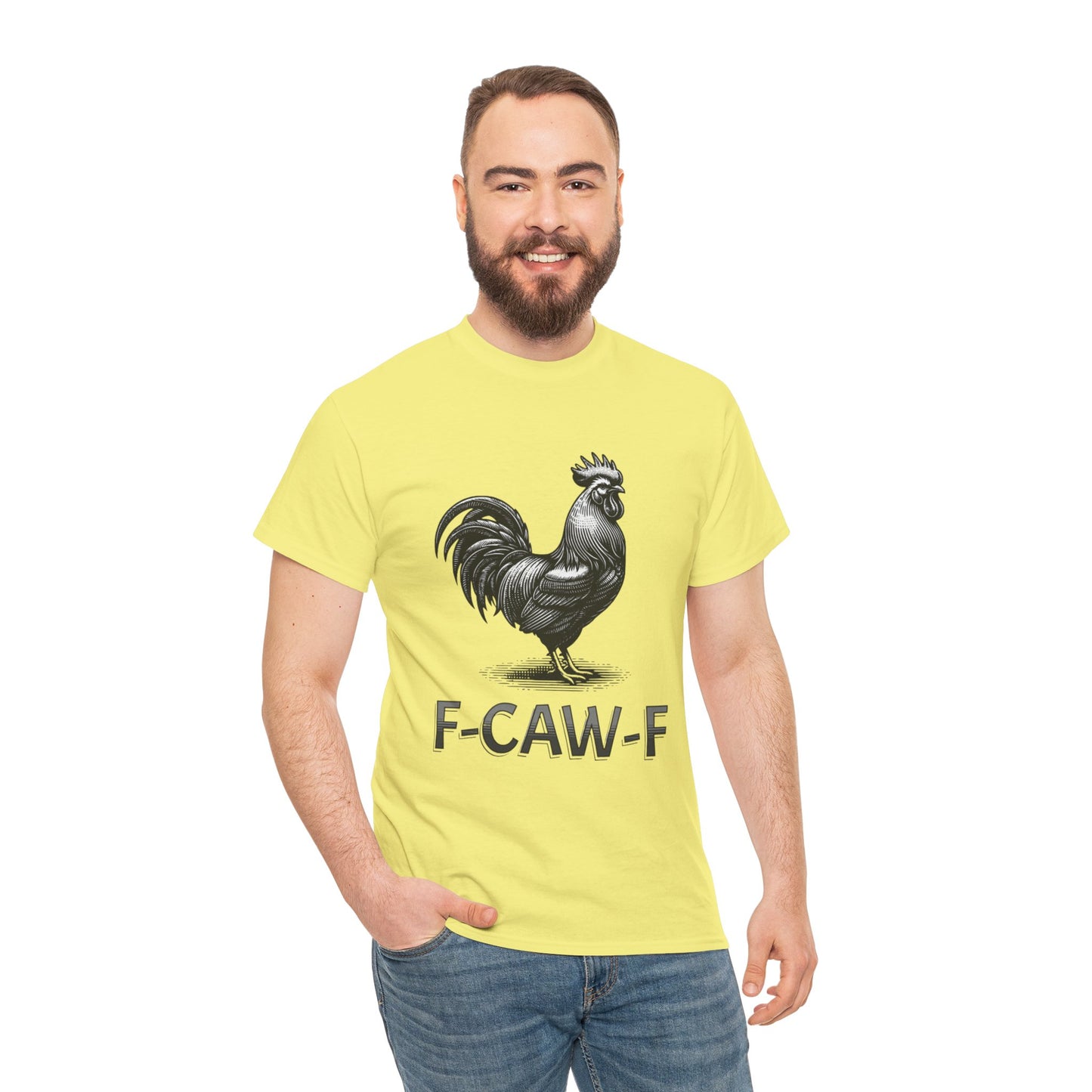 Three Beat Rooster Graphic Tee — Funny Farm Humor T-Shirt