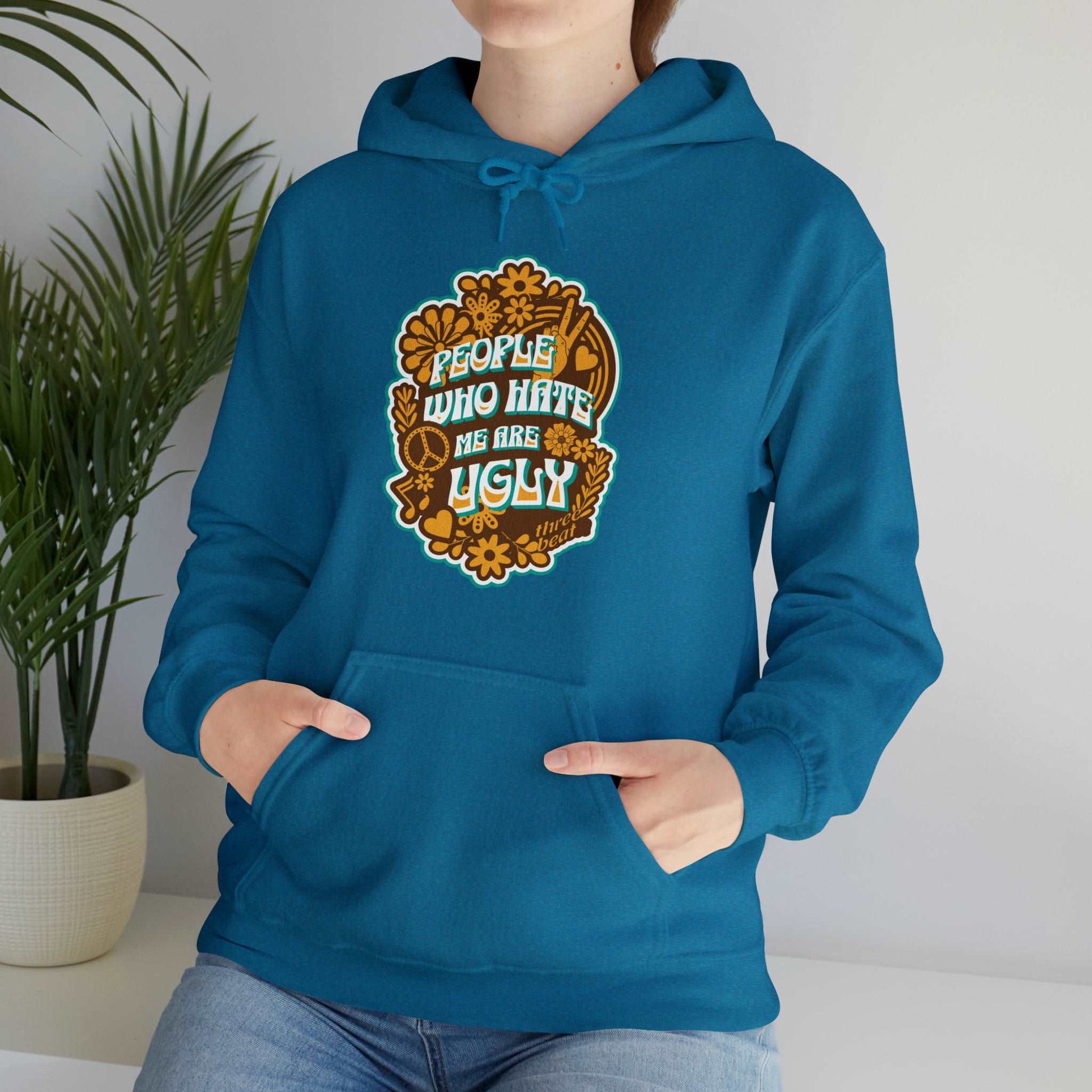 Three Beat Ugly Unisex Heavy Blend™ Hooded Sweatshirt