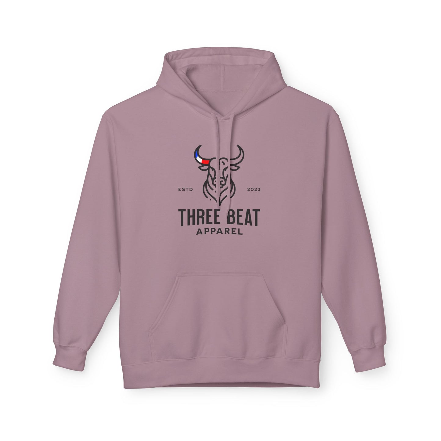 Three Beat AM Bull Unisex Midweight Softstyle Fleece Hoodie