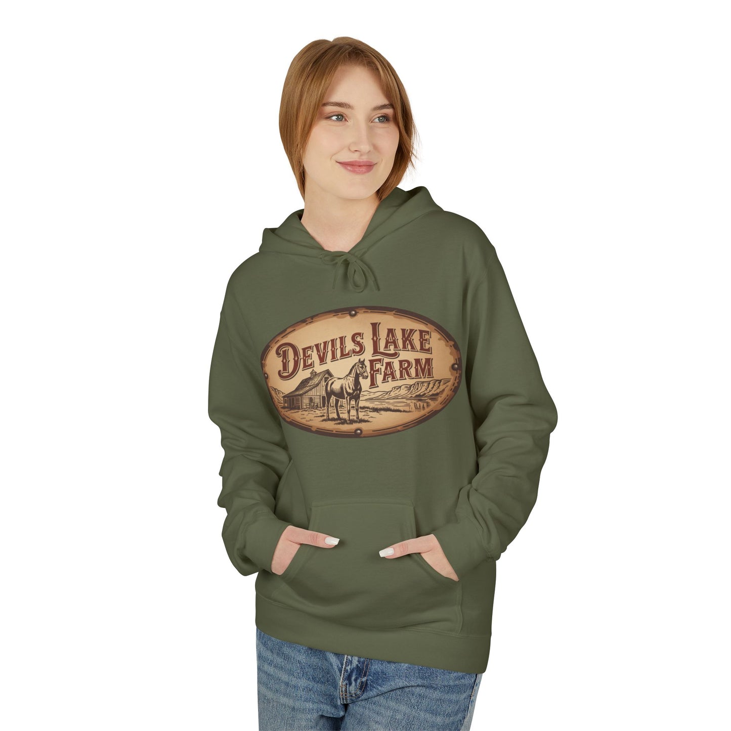 Devil's Lake Farm Hoodie - Vintage Rustic Farmhouse Pullover