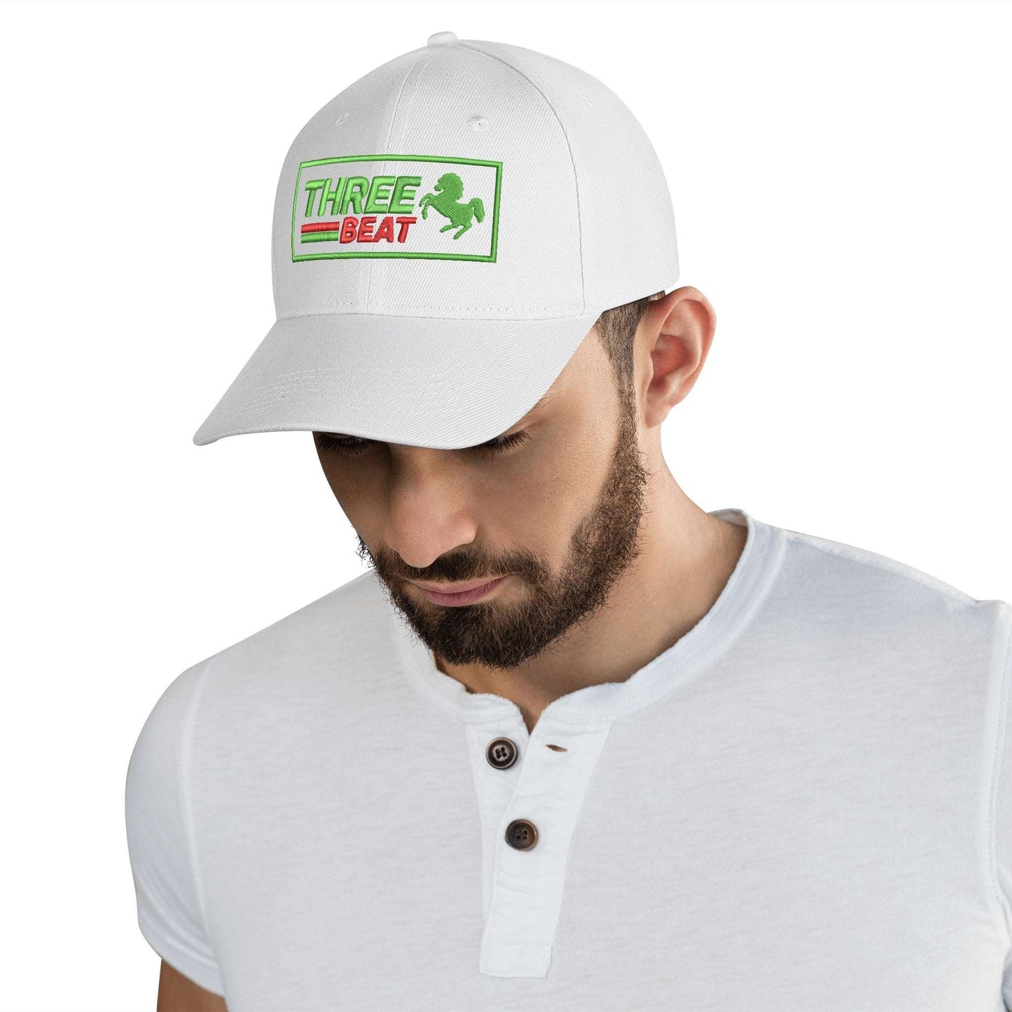 Three Beat  Embroidered Caps